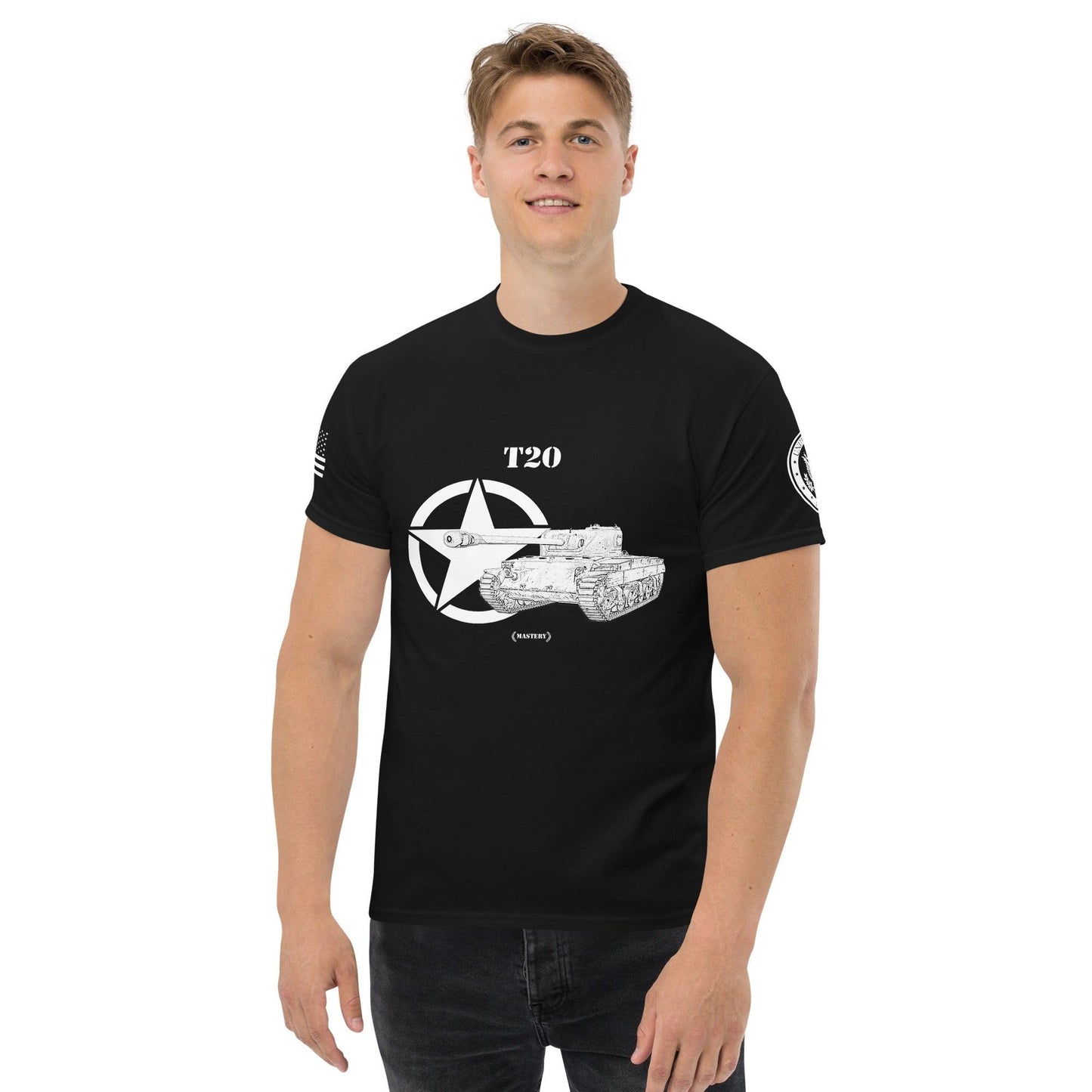 Amerikanischer mittlerer Panzer T20 Mastery T-Shirt sw T-Shirt 29.99 Herren, Mastery, mittlerer, Panzer, sw, T-Shirt, T20, Tanks, Thunder, War, World JLR Design