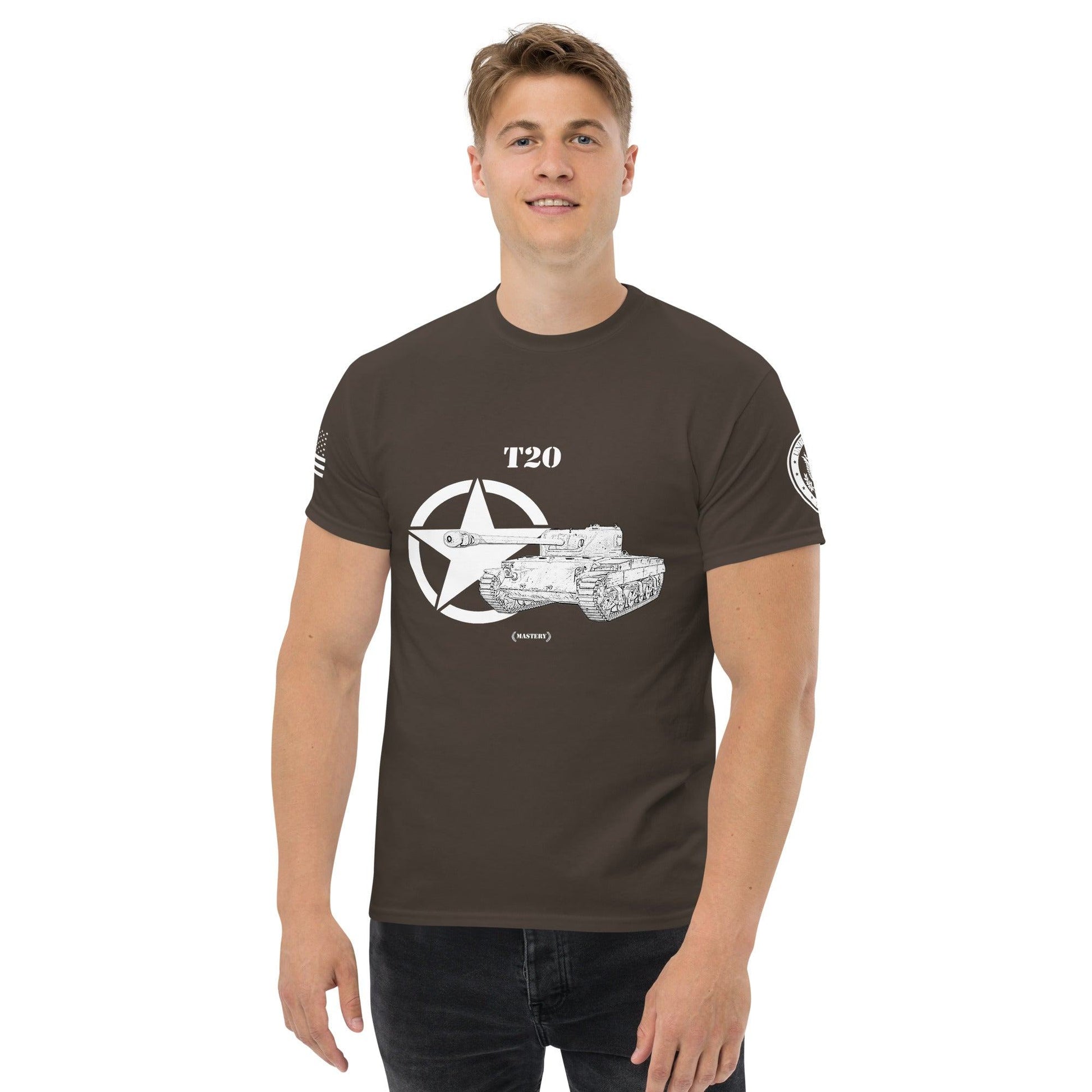 Amerikanischer mittlerer Panzer T20 Mastery T-Shirt sw T-Shirt 29.99 Herren, Mastery, mittlerer, Panzer, sw, T-Shirt, T20, Tanks, Thunder, War, World JLR Design