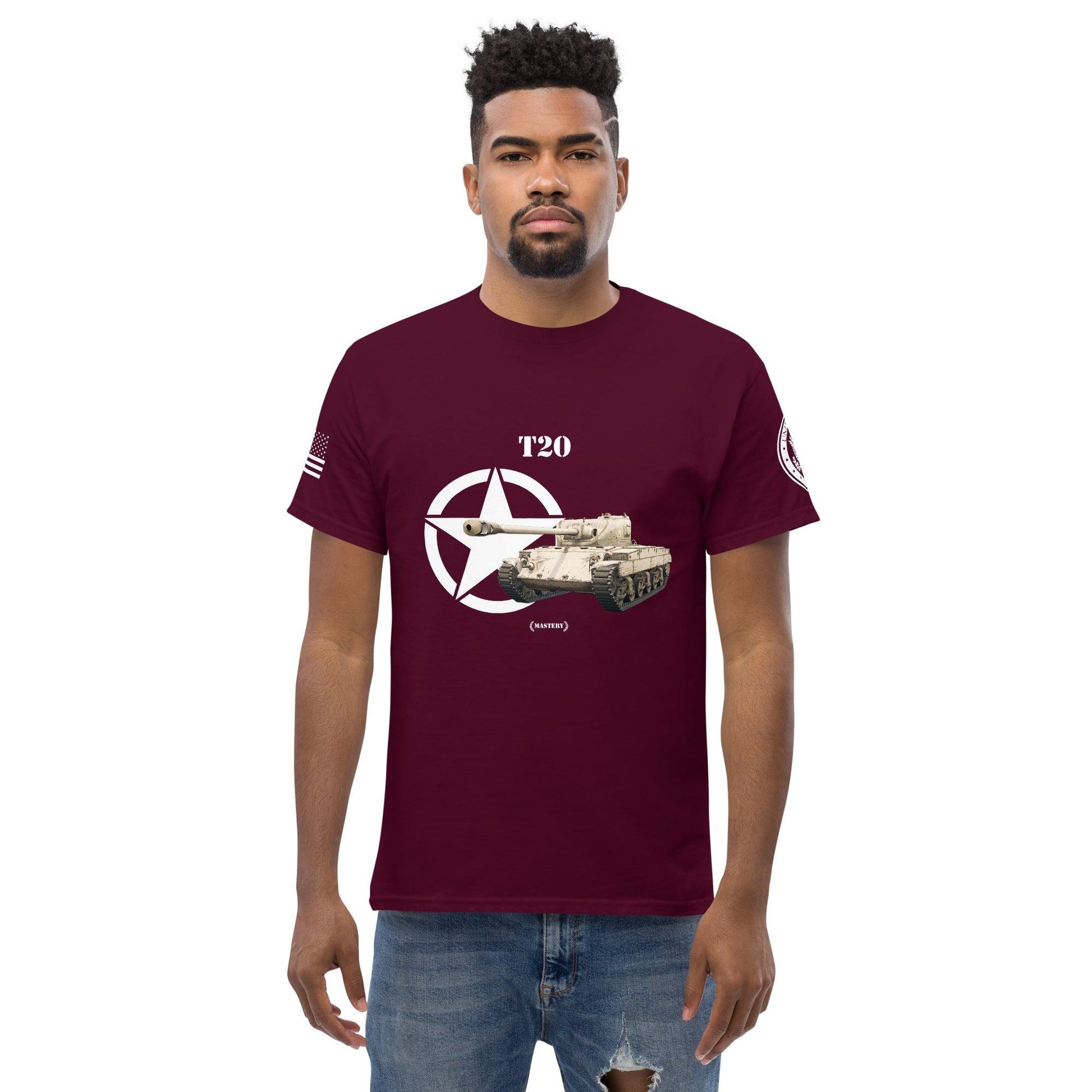 Amerikanischer mittlerer Panzer T20 Mastery T-Shirt T-Shirt 33.99 Herren, Mastery, mittlerer, Panzer, T-Shirt, T20, Tanks, Thunder, War, World JLR Design