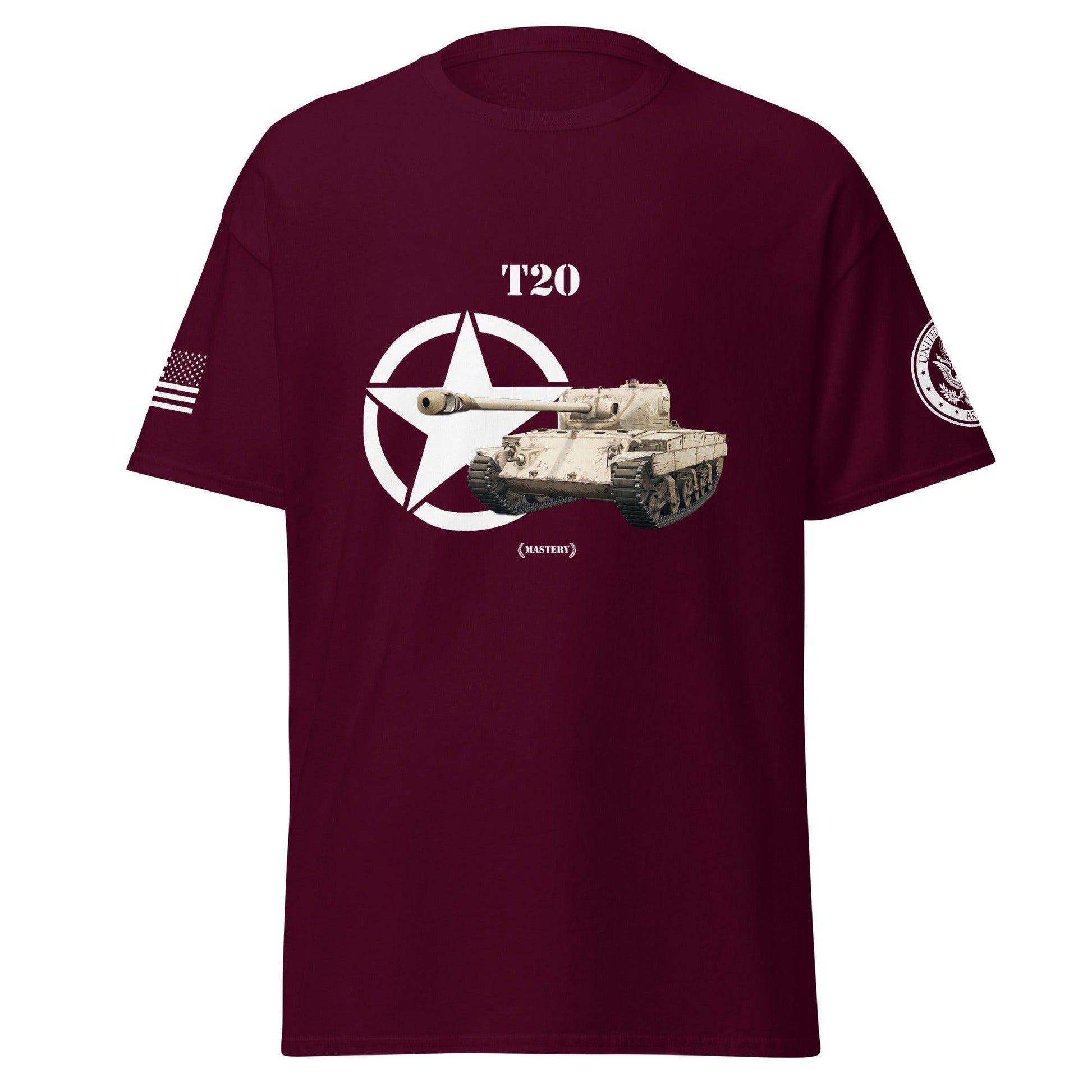 Amerikanischer mittlerer Panzer T20 Mastery T-Shirt T-Shirt 33.99 Herren, Mastery, mittlerer, Panzer, T-Shirt, T20, Tanks, Thunder, War, World JLR Design