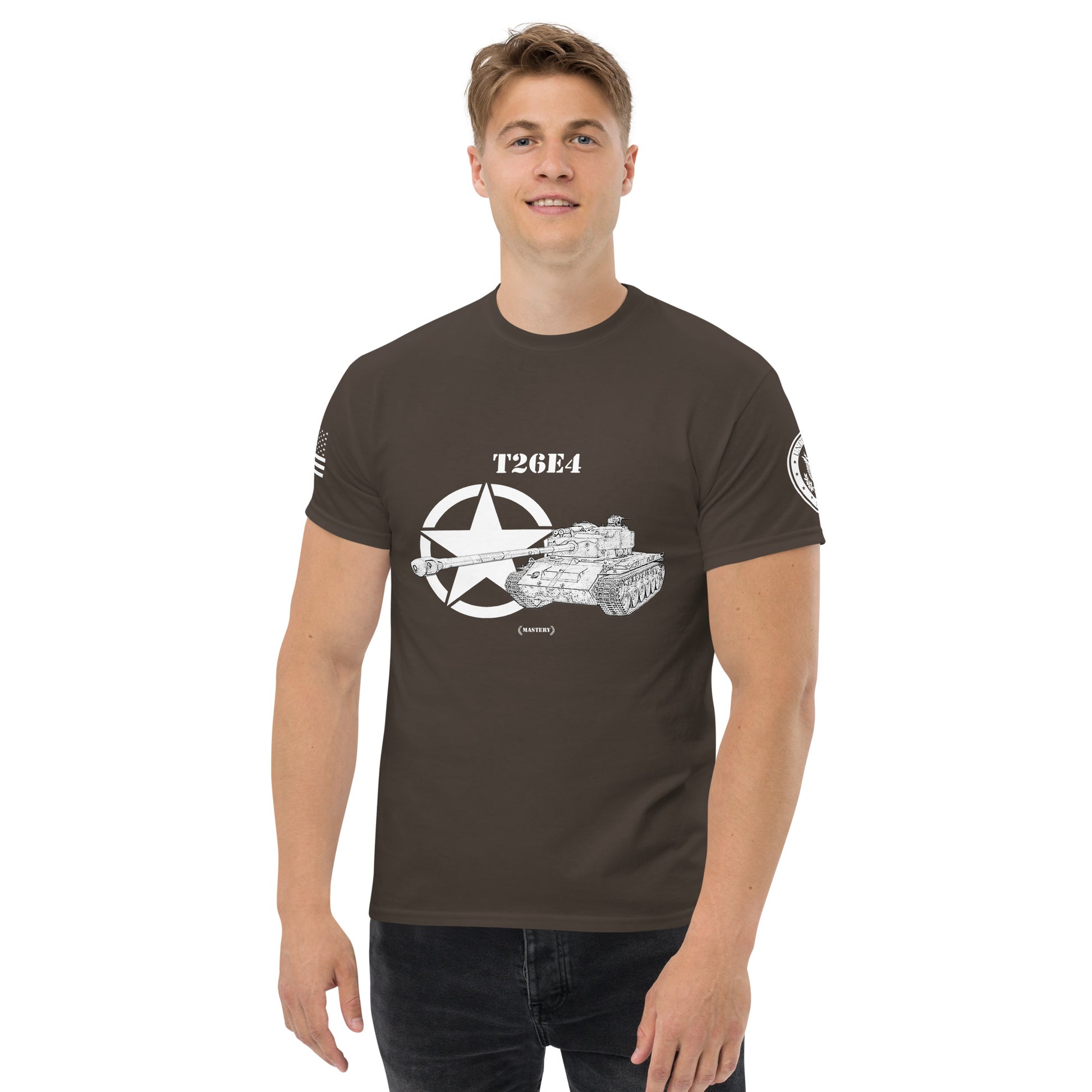 Amerikanischer mittlerer Panzer T26E4 Mastery T-Shirt sw T-Shirt 29.99 Amerikanischer, Herren, Mastery, mittlerer, Panzer, Pershing, Super, sw, T-Shirt, T26E4, Tanks, Thunder, War, World JLR Design