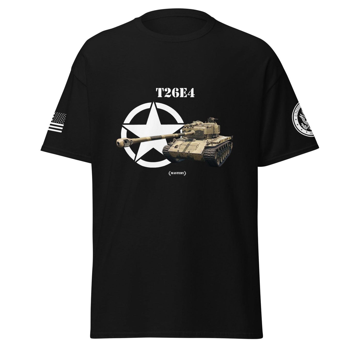 Amerikanischer mittlerer Panzer T26E4 Mastery T-Shirt T-Shirt 33.99 Amerikanischer, Herren, mittlerer, Panzer, Pershing, Super, T-Shirt, T26E4, Tanks, Thunder, War, World JLR Design