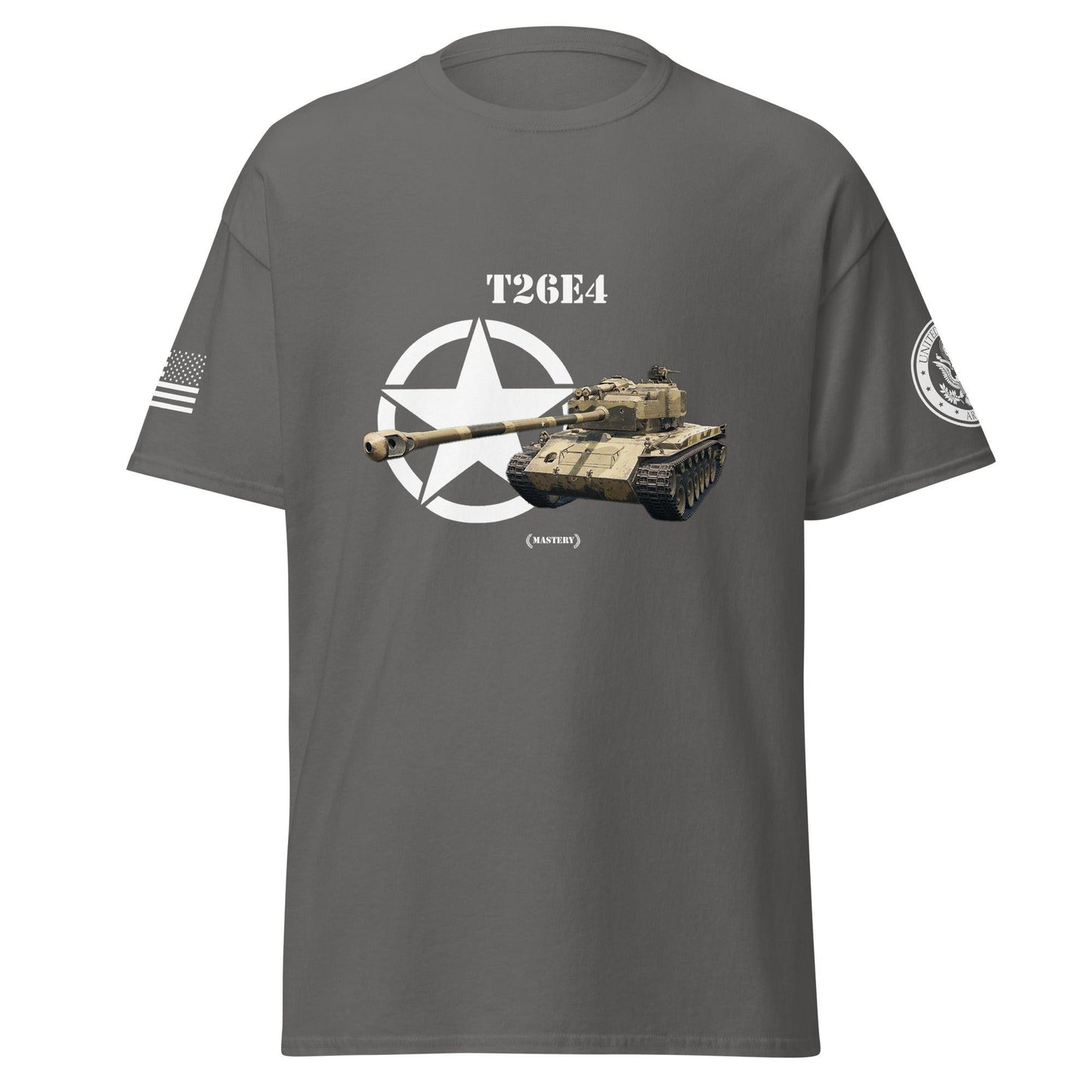 Amerikanischer mittlerer Panzer T26E4 Mastery T-Shirt T-Shirt 33.99 Amerikanischer, Herren, mittlerer, Panzer, Pershing, Super, T-Shirt, T26E4, Tanks, Thunder, War, World JLR Design