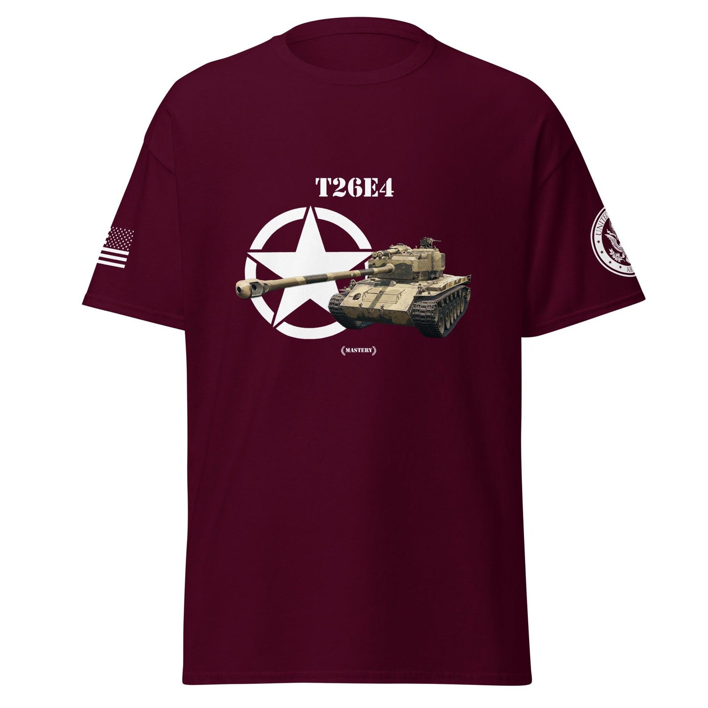 Amerikanischer mittlerer Panzer T26E4 Mastery T-Shirt T-Shirt 33.99 Amerikanischer, Herren, mittlerer, Panzer, Pershing, Super, T-Shirt, T26E4, Tanks, Thunder, War, World JLR Design