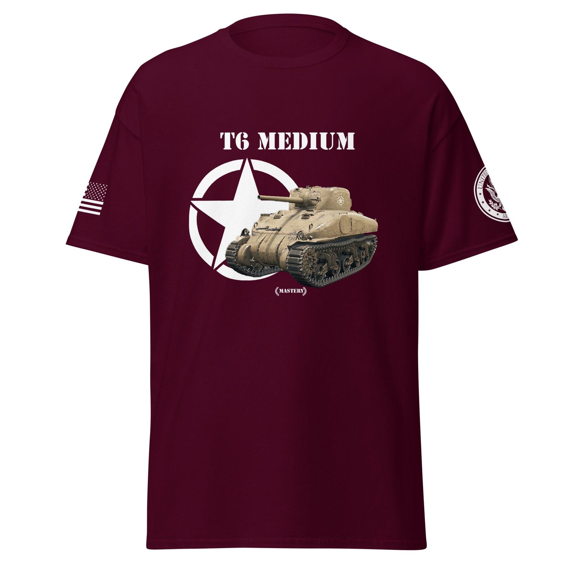 Amerikanischer mittlerer Panzer T6 Medium T-Shirt T-Shirt 33.99 Amerikanisch, Herren, Medium, Panzer, T-Shirt, T6, Tanks, Thunder, War, World JLR Design