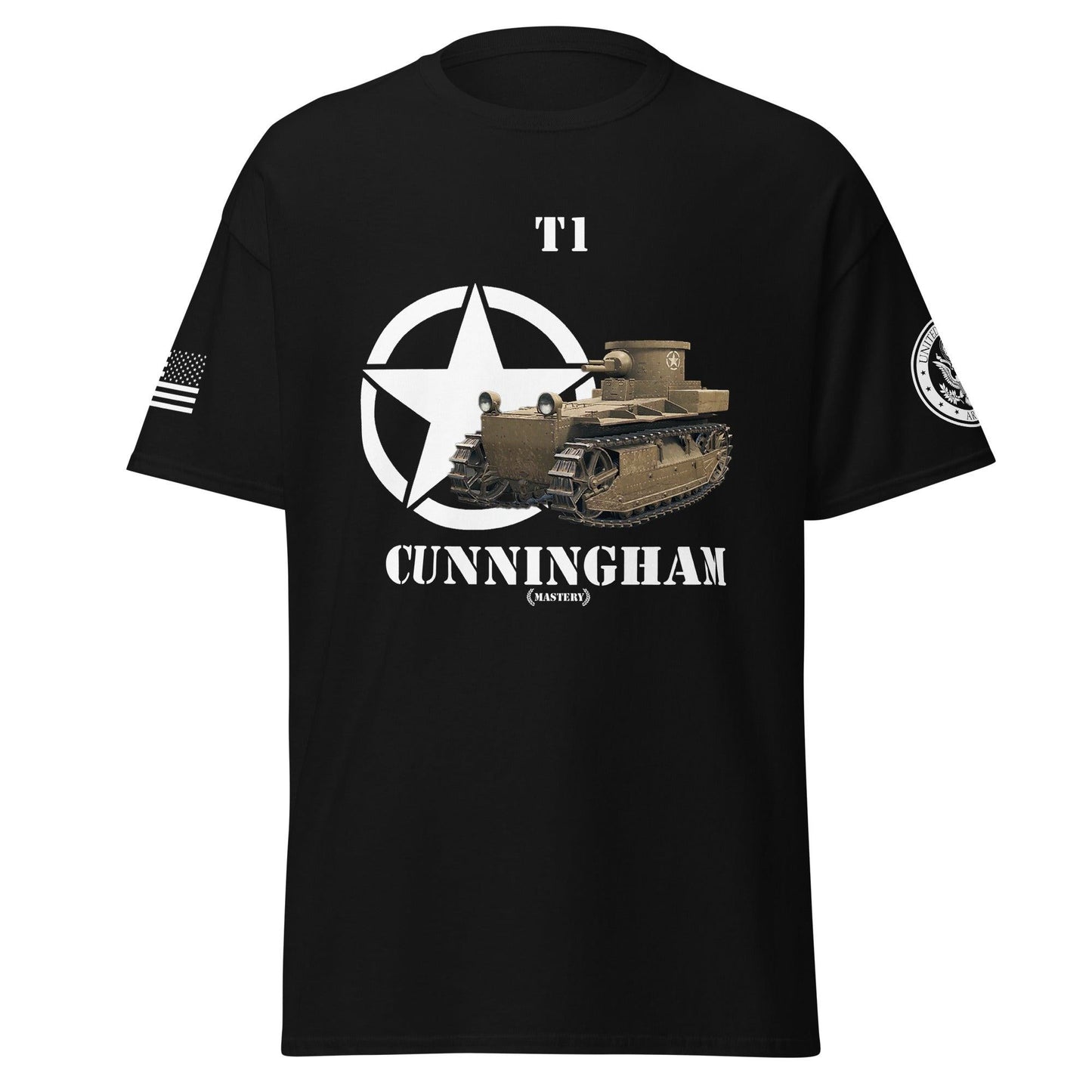 Amerikanischer Panzer T1 Cunningham Mastery T-Shirt T-Shirt 33.99 Cunningham, Herren, Mastery, T-Shirt, T1, Tanks, Thunder, War, World JLR Design