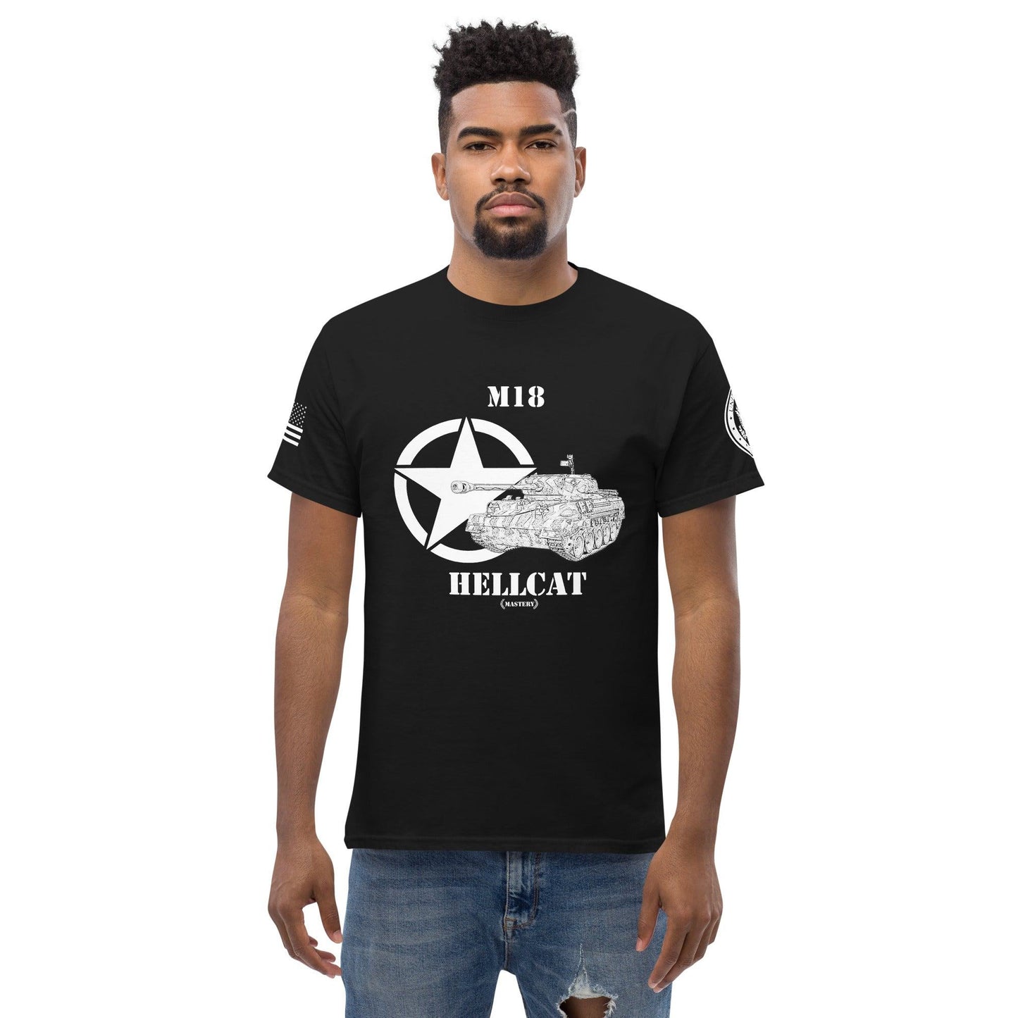 Amerikanischer Panzerjäger M18 Hellcat Mastery T-Shirt sw T-Shirt 29.99 Hellcat, Herren, M18, Mastery, Panzerjäger, T-Shirt, Tanks, Thunder, War, World JLR Design