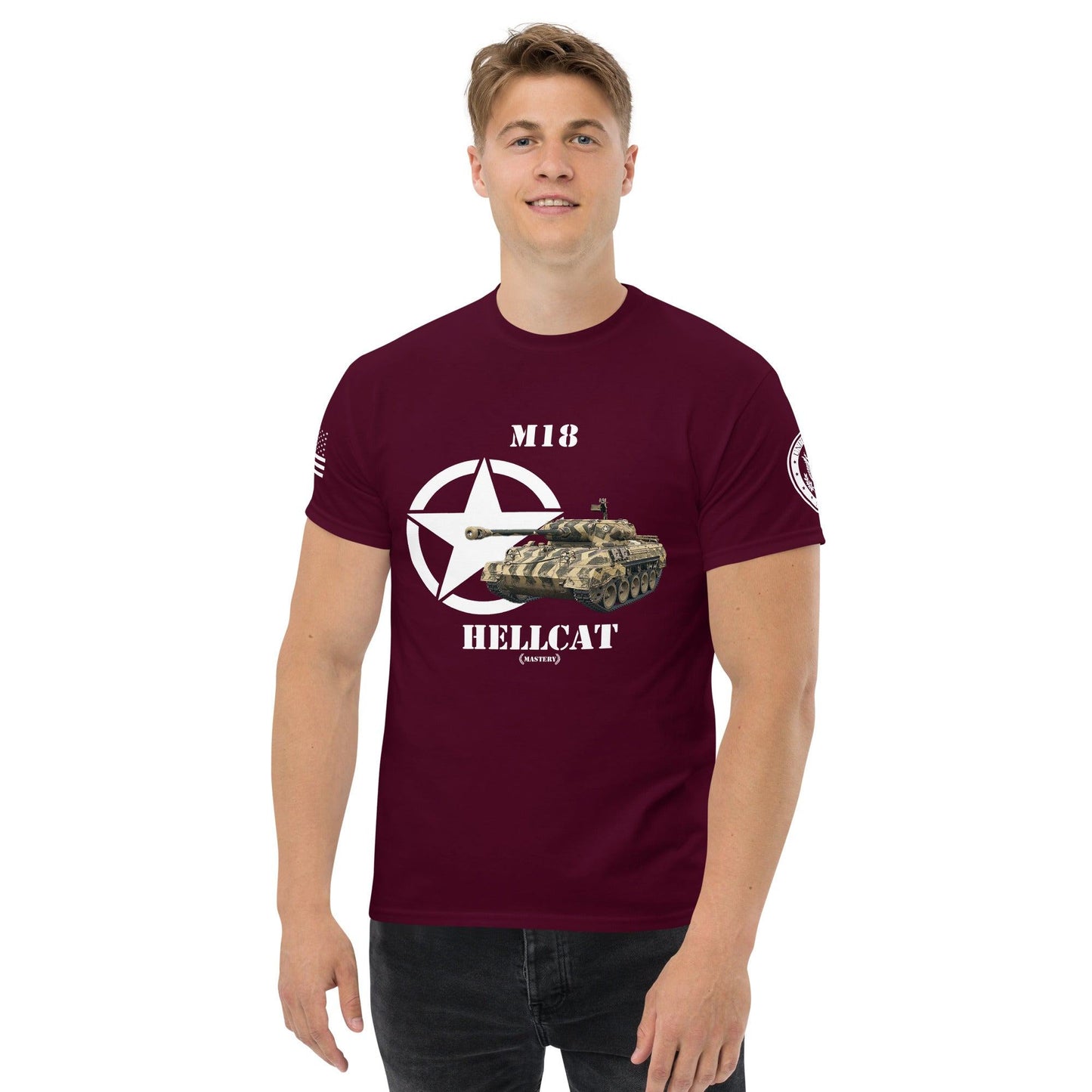 Amerikanischer Panzerjäger M18 Hellcat Mastery T-Shirt T-Shirt 33.99 Hellcat, Herren, M18, Mastery, Panzerjäger, T-Shirt, Tanks, Thunder, War, World JLR Design