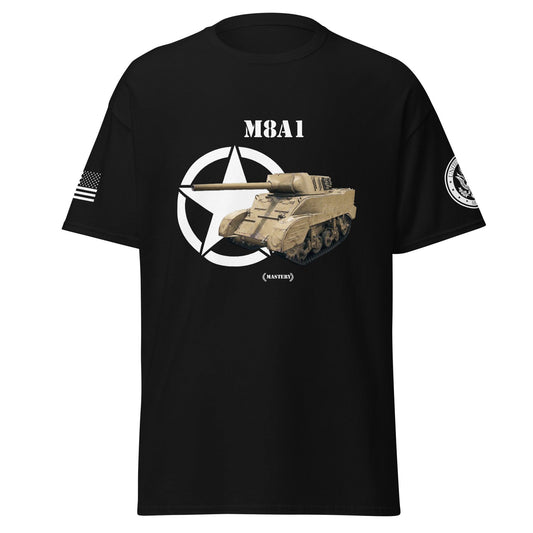 Amerikanischer Panzerjäger M8A1 Mastery T-Shirt T-Shirt 33.99 Herren, M8A1, Mastery, Panzerjäger, T-Shirt, Tanks, Thunder, War, World JLR Design