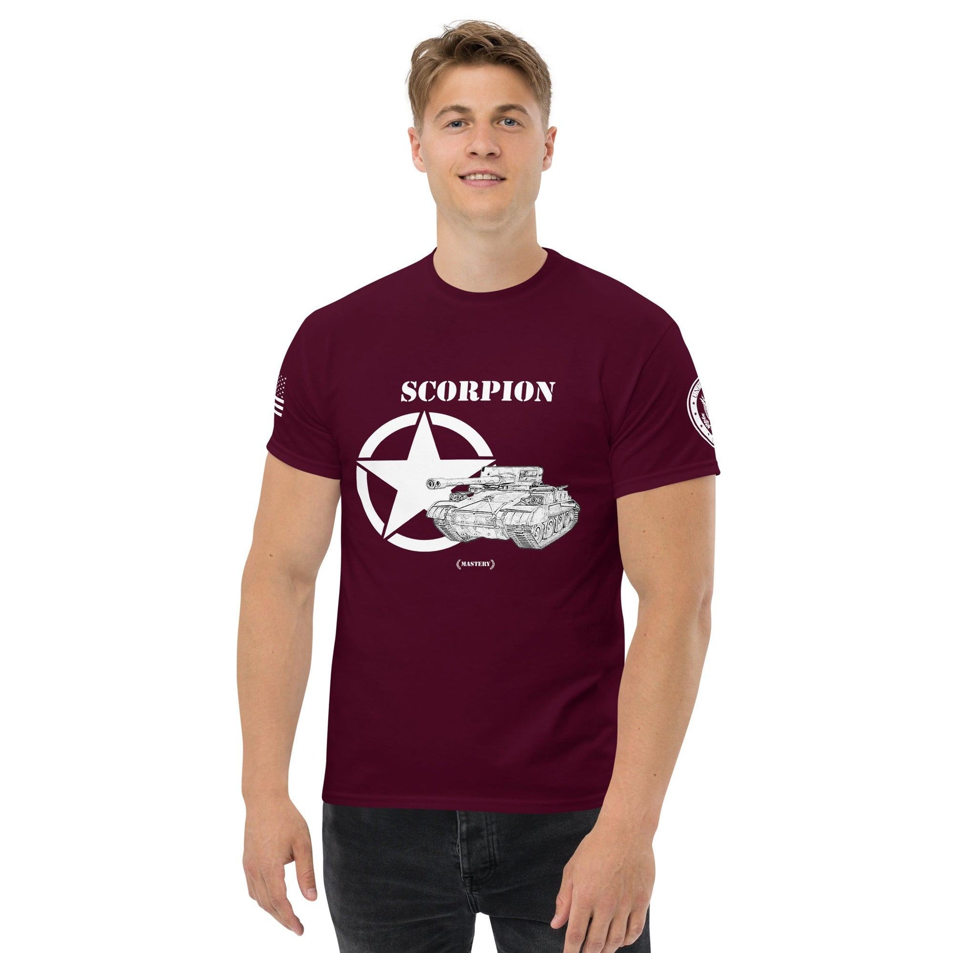 Amerikanischer Panzerjäger Scorpion Mastery T-Shirt sw T-Shirt 29.99 Amerikanischer, Herren, Mastery, Panzerjäger, Scorpion, sw, T-Shirt, Tanks, Thunder, War, World JLR Design