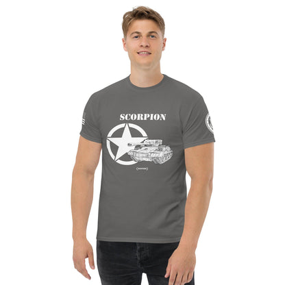 Amerikanischer Panzerjäger Scorpion Mastery T-Shirt sw T-Shirt 29.99 Amerikanischer, Herren, Mastery, Panzerjäger, Scorpion, sw, T-Shirt, Tanks, Thunder, War, World JLR Design