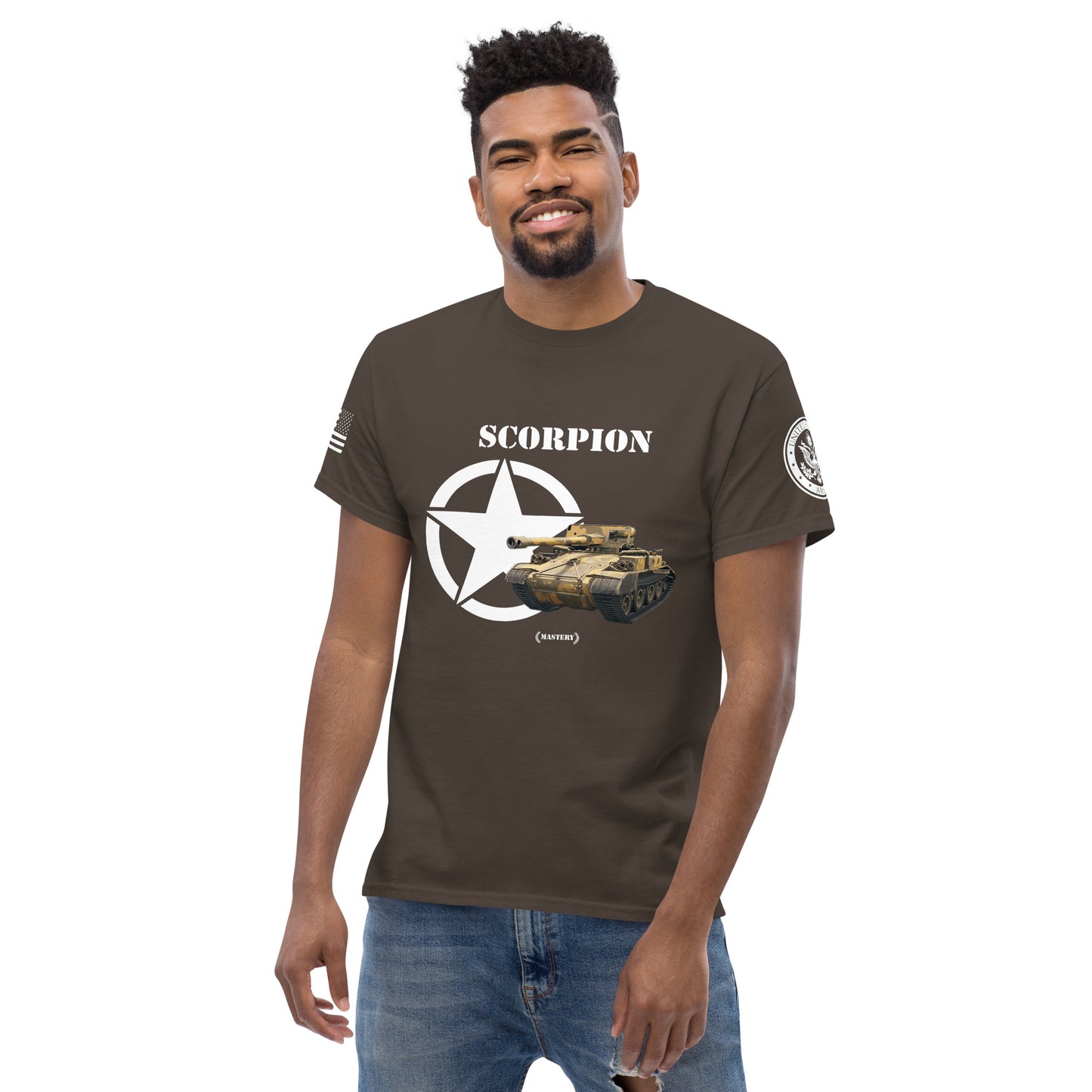 Amerikanischer Panzerjäger Scorpion Mastery T-Shirt T-Shirt 33.99 Amerikanischer, Herren, Mastery, Panzerjäger, Scorpion, T-Shirt, Tanks, Thunder, War, World JLR Design