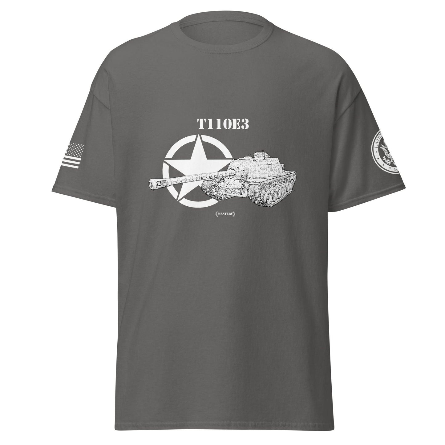 Amerikanischer Panzerjäger T110E3 Mastery T-Shirt sw T-Shirt 29.99 Amerikanischer, Herren, Mastery, Panzerjäger, sw, T-Shirt, T110E3, Tanks, Thunder, War, World JLR Design