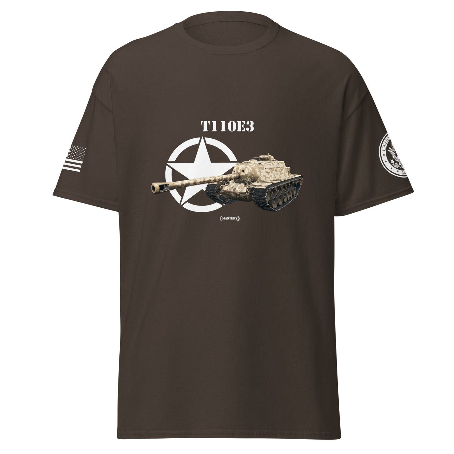 Amerikanischer Panzerjäger T110E3 Mastery T-Shirt T-Shirt 33.99 Amerikanischer, Herren, Mastery, Panzerjäger, T-Shirt, T110E3, Tanks, Thunder, War, World JLR Design