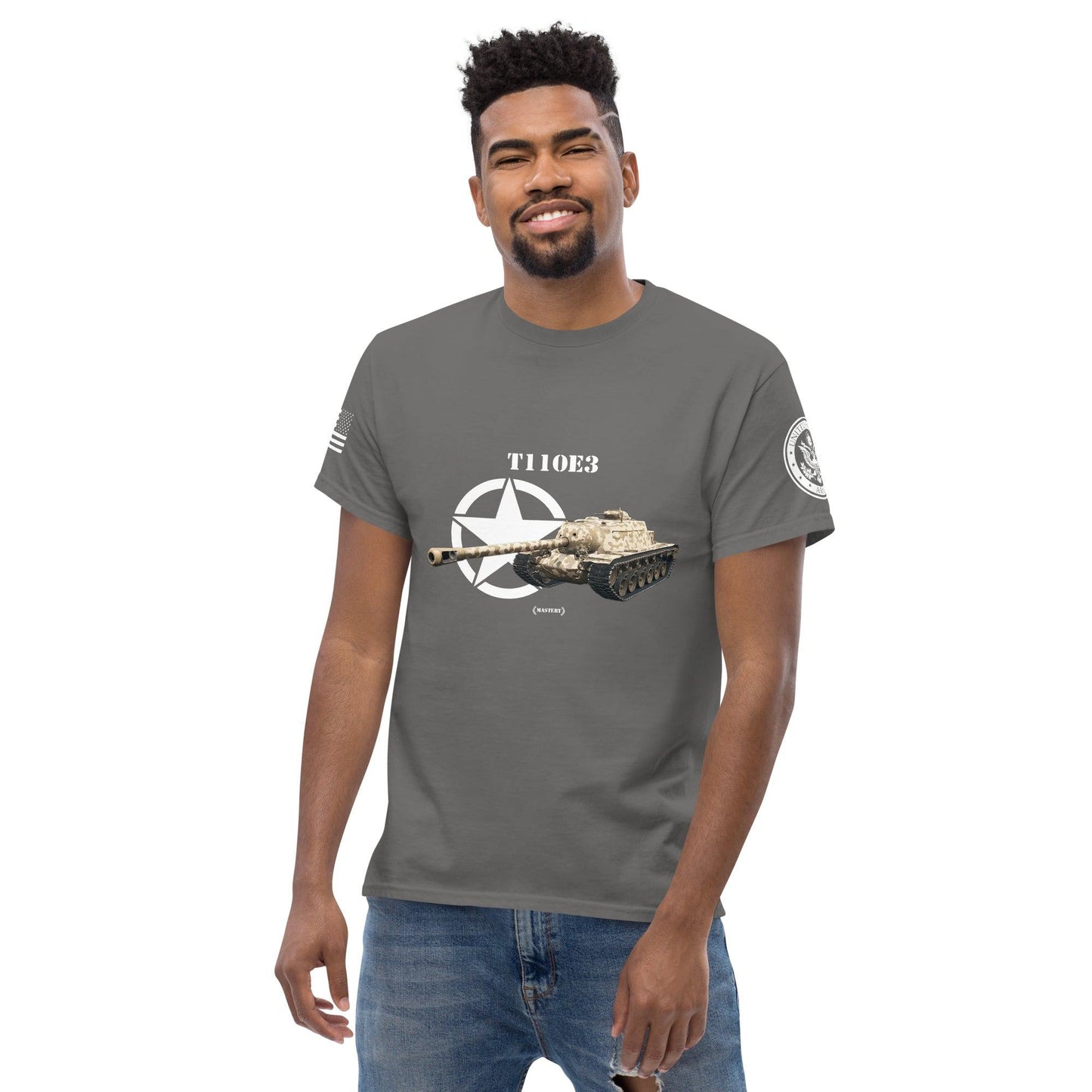 Amerikanischer Panzerjäger T110E3 Mastery T-Shirt T-Shirt 33.99 Amerikanischer, Herren, Mastery, Panzerjäger, T-Shirt, T110E3, Tanks, Thunder, War, World JLR Design