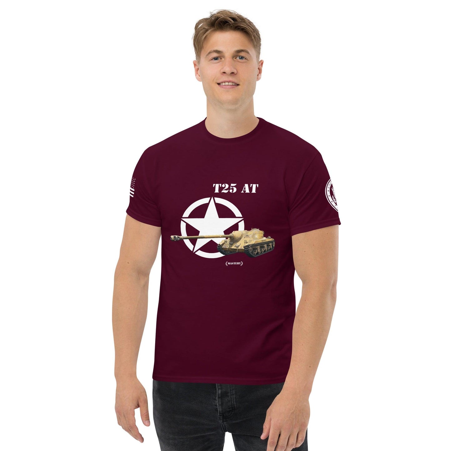 Amerikanischer Panzerjäger T25 AT Mastery T-Shirt T-Shirt 33.99 AT, Herren, Mastery, Panzerjäger, T-Shirt, T25, Tanks, Thunder, War, World JLR Design