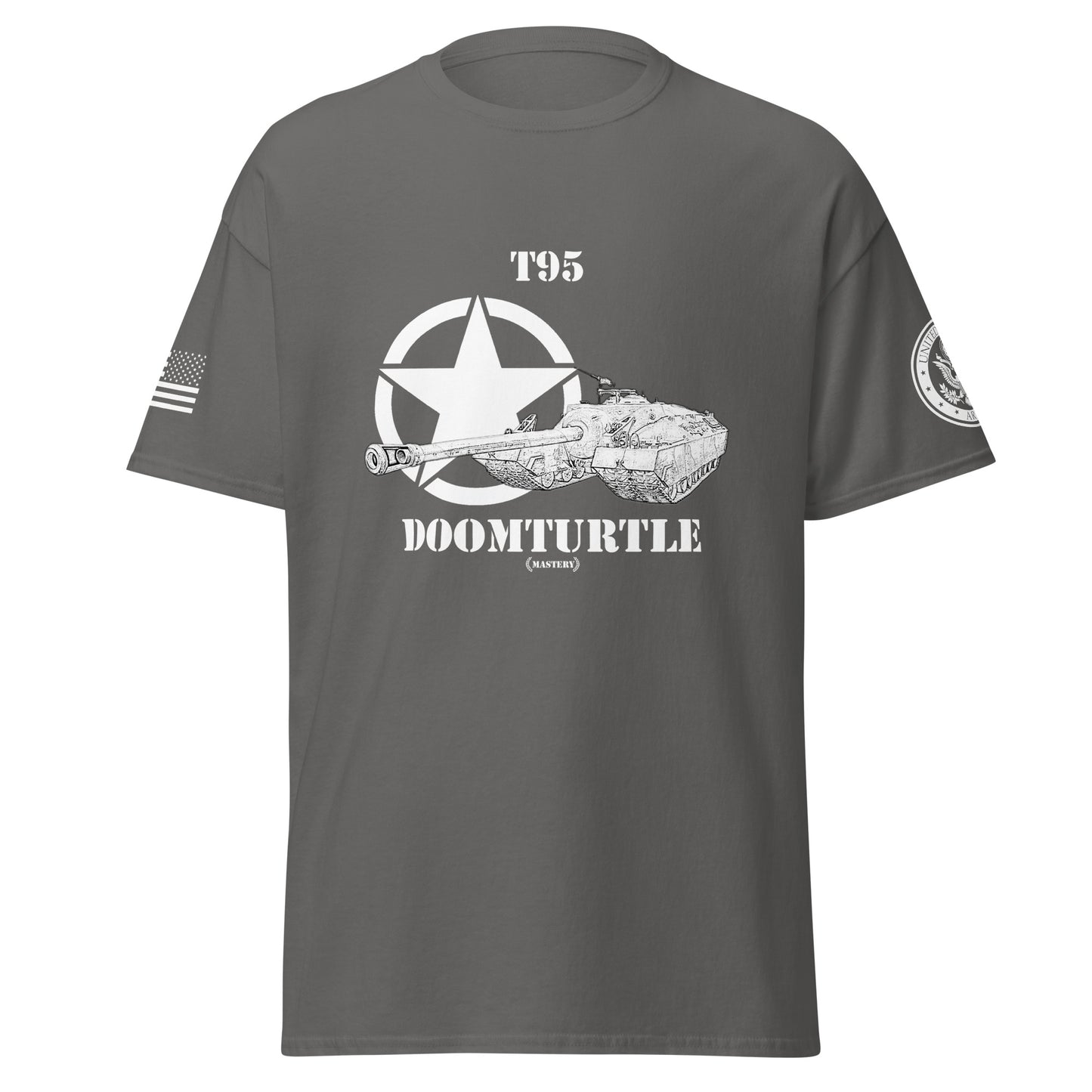 Amerikanischer Panzerjäger T95 Doomturtle Mastery T-Shirt sw T-Shirt 29.99 Doomturtle, Herren, Mastery, Panzerjäger, sw, T-Shirt, T95, Tanks, Thunder, War, World JLR Design