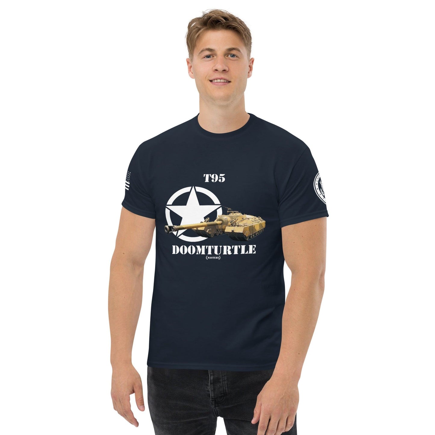 Amerikanischer Panzerjäger T95 Doomturtle Mastery T-Shirt T-Shirt 33.99 Doomturtle, Herren, Mastery, Panzerjäger, T-Shirt, T95, Tanks, Thunder, War, World JLR Design