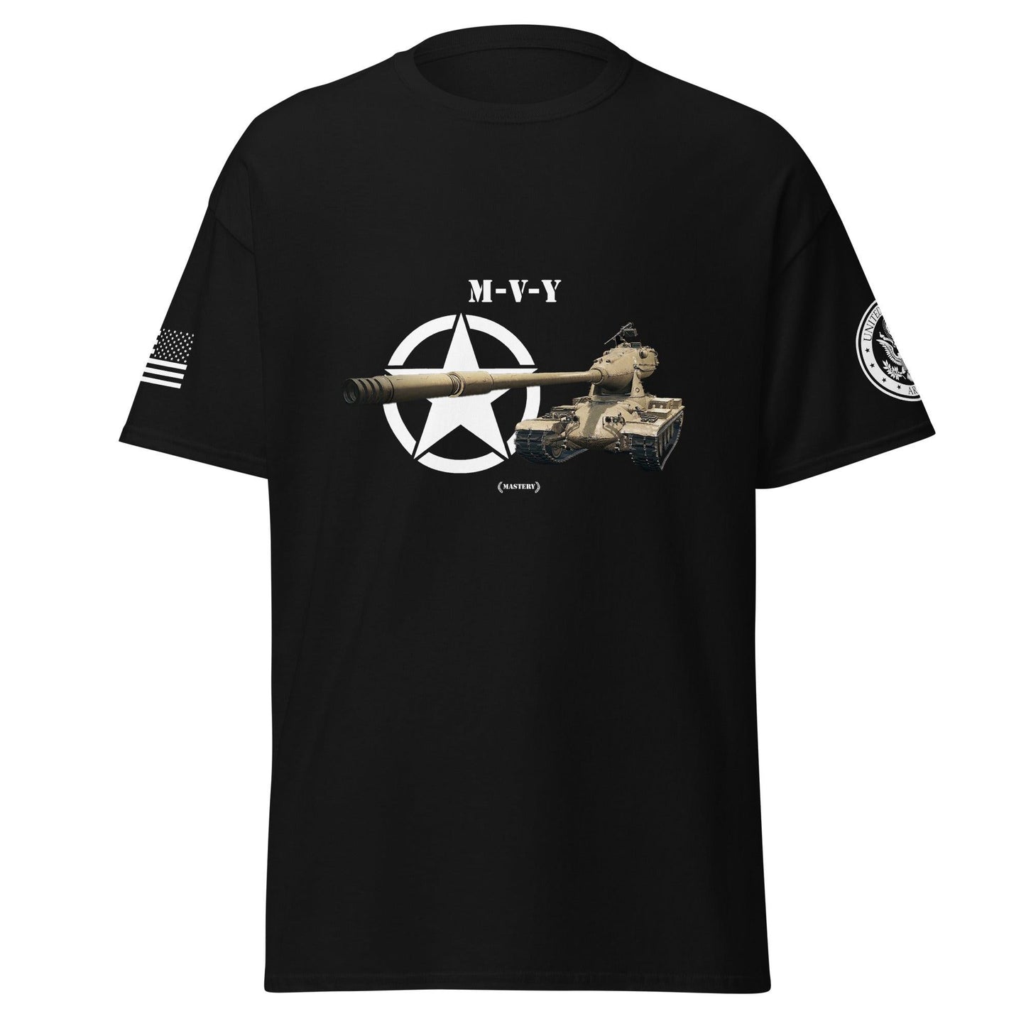 Amerikanischer schwerer Panzer M-V-Y Mastery T-Shirt T-Shirt 33.99 Amerikanischer, Herren, M-V-Y, Mastery, Panzer, schwerer, T-Shirt, Tanks, Thunder, War, World JLR Design