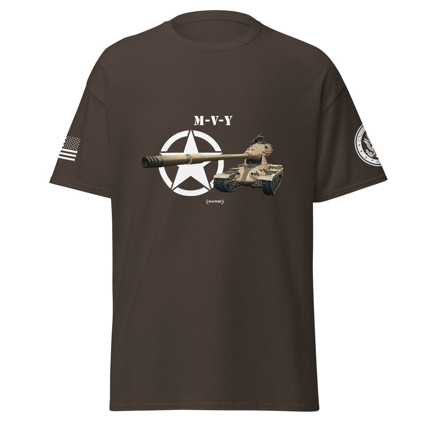 Amerikanischer schwerer Panzer M-V-Y Mastery T-Shirt T-Shirt 33.99 Amerikanischer, Herren, M-V-Y, Mastery, Panzer, schwerer, T-Shirt, Tanks, Thunder, War, World JLR Design