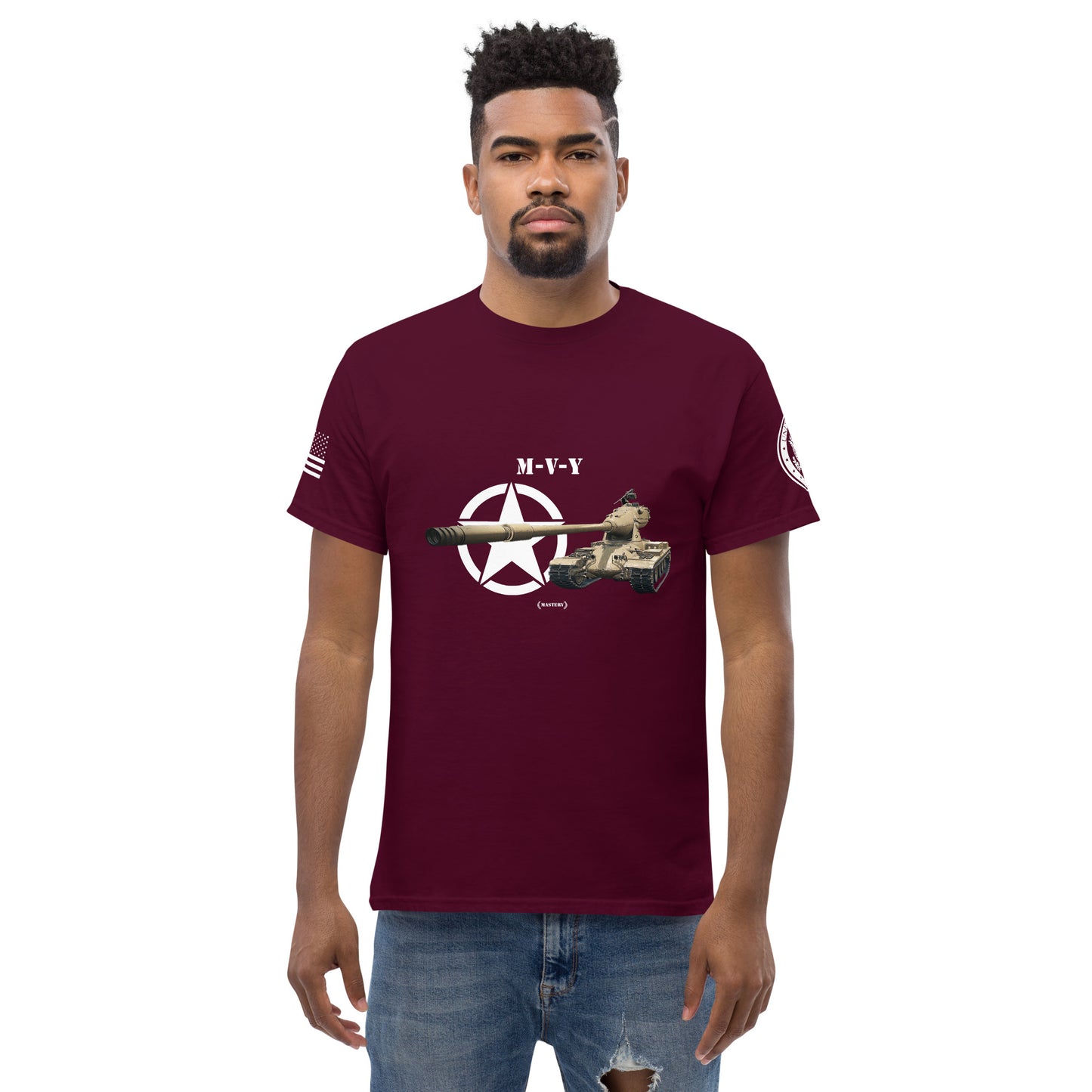 Amerikanischer schwerer Panzer M-V-Y Mastery T-Shirt T-Shirt 33.99 Amerikanischer, Herren, M-V-Y, Mastery, Panzer, schwerer, T-Shirt, Tanks, Thunder, War, World JLR Design