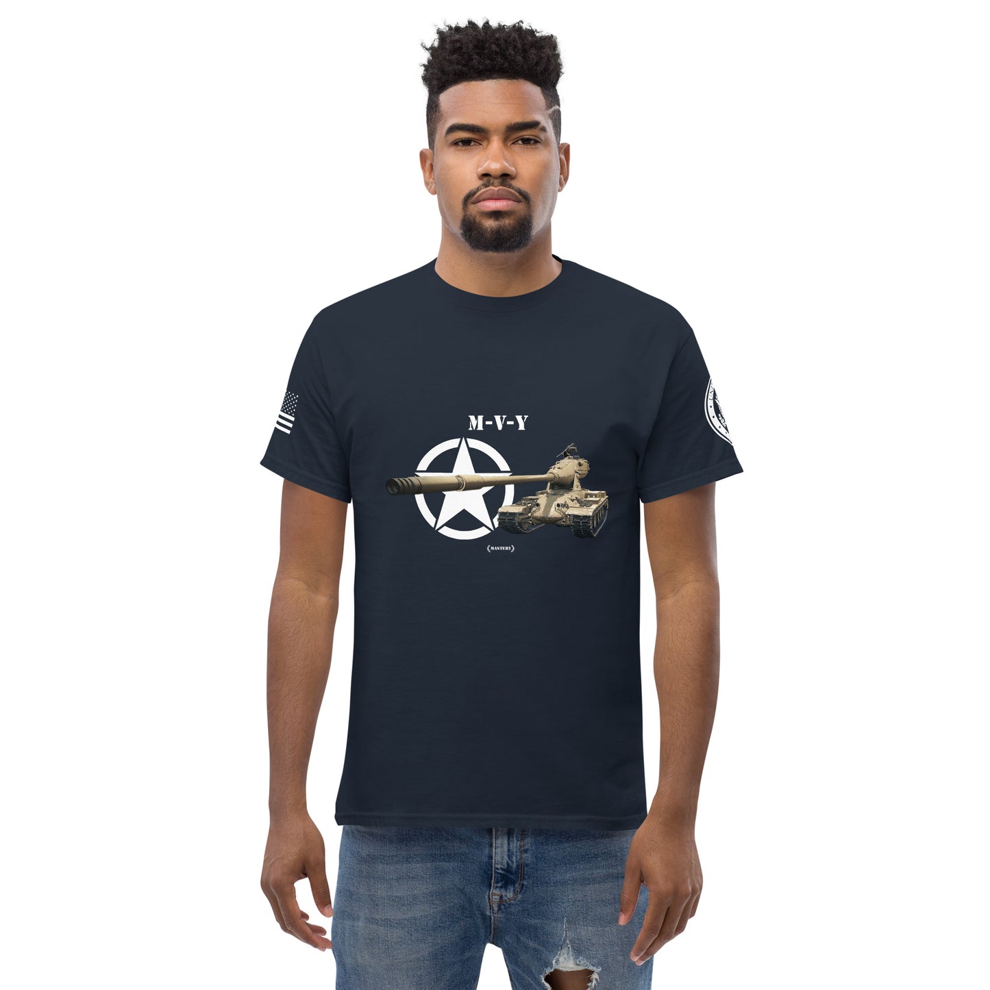 Amerikanischer schwerer Panzer M-V-Y Mastery T-Shirt T-Shirt 33.99 Amerikanischer, Herren, M-V-Y, Mastery, Panzer, schwerer, T-Shirt, Tanks, Thunder, War, World JLR Design