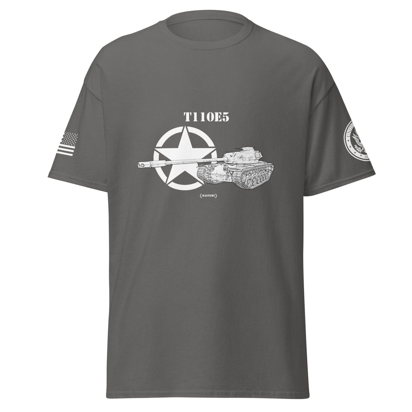 Amerikanischer schwerer Panzer T110E5 Mastery T-Shirt sw T-Shirt 29.99 Amerikanischer, Herren, Mastery, Panzer, schwerer, sw, T-Shirt, T110E5, Tanks, Thunder, War, World JLR Design