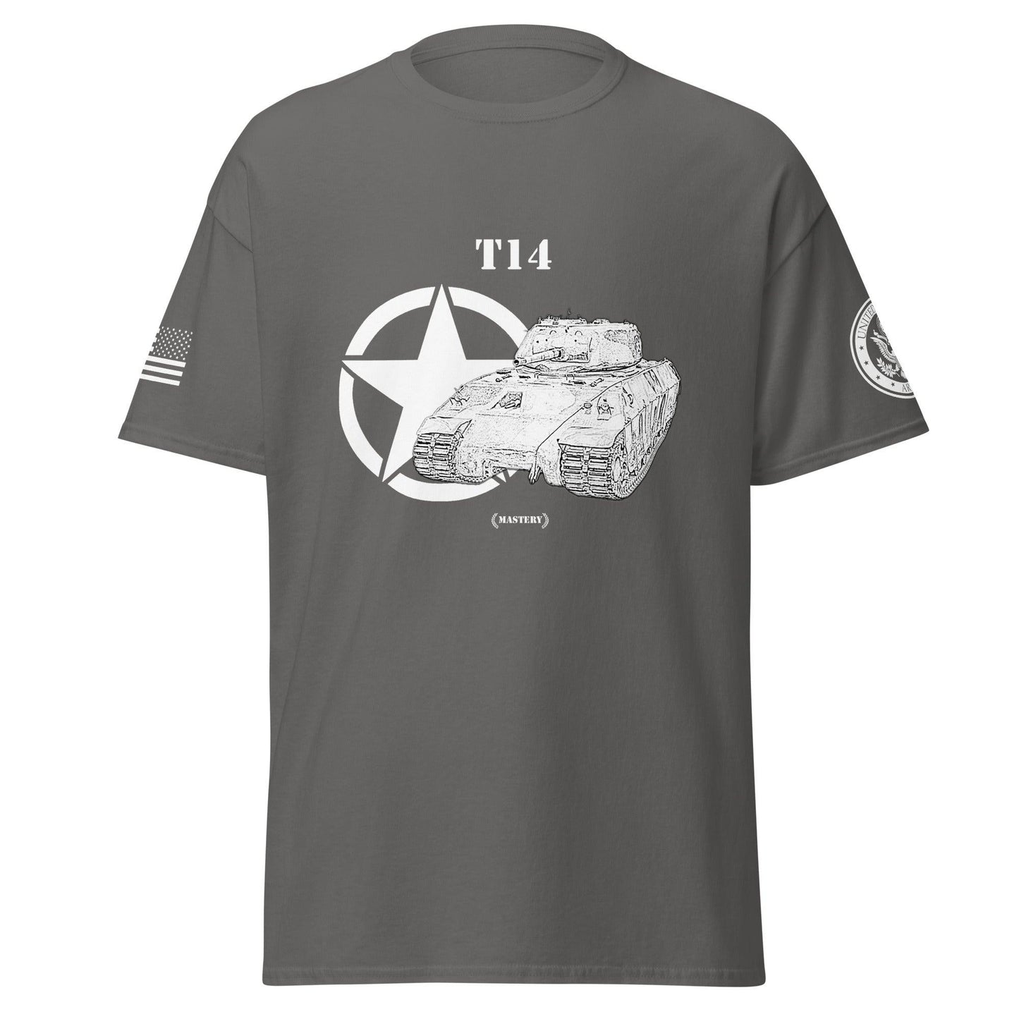 Amerikanischer schwerer Panzer T14 Mastery T-Shirt sw T-Shirt 29.99 Amerikanischer, Herren, Mastery, Panzer, schwerer, sw, T-Shirt, T14, Tanks, Thunder, War, World JLR Design