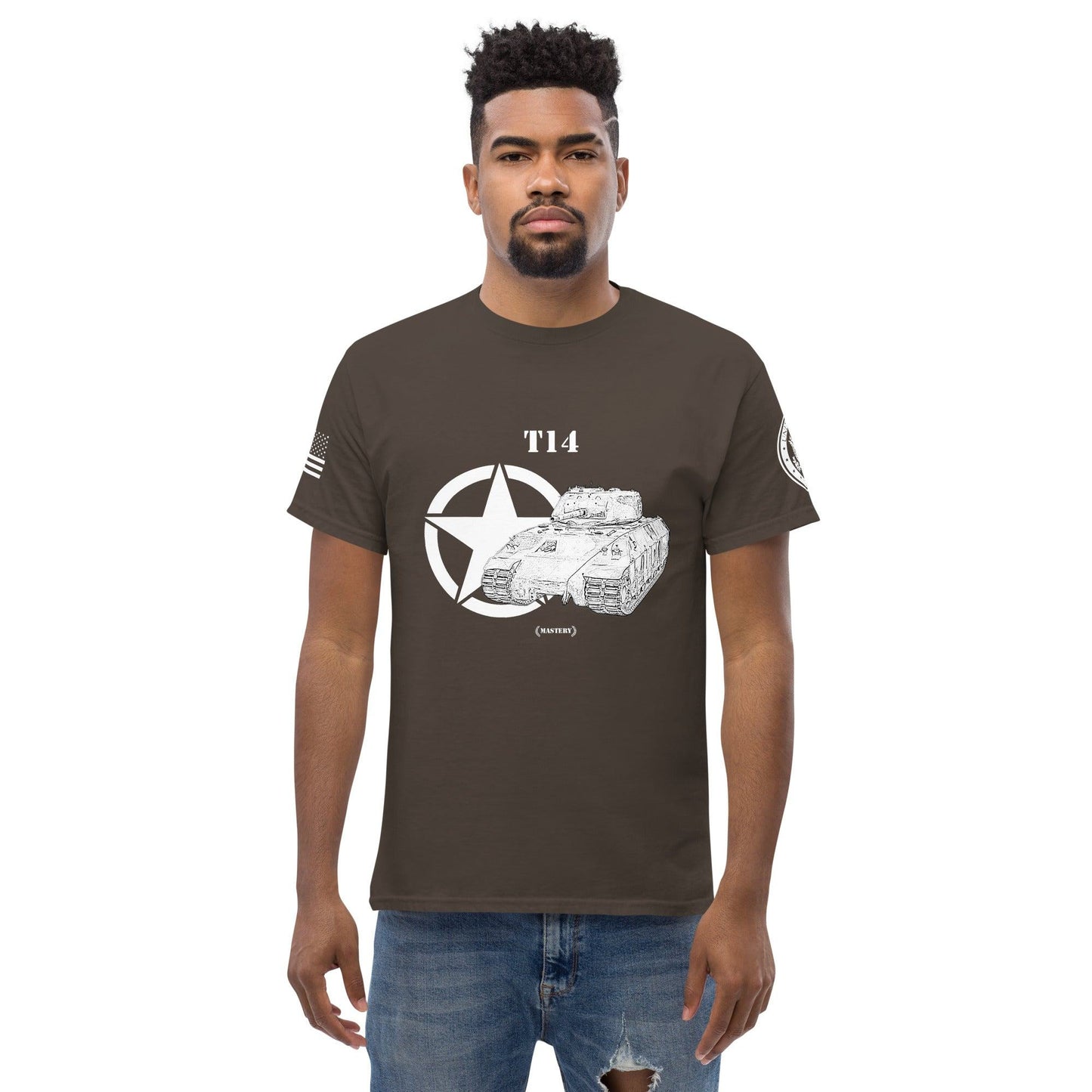 Amerikanischer schwerer Panzer T14 Mastery T-Shirt sw T-Shirt 29.99 Amerikanischer, Herren, Mastery, Panzer, schwerer, sw, T-Shirt, T14, Tanks, Thunder, War, World JLR Design