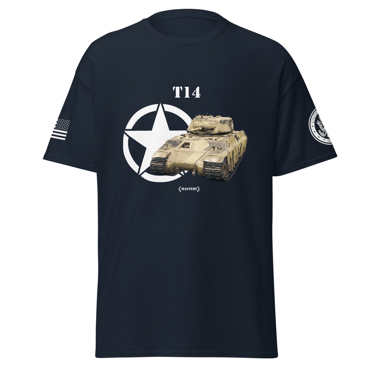 Amerikanischer schwerer Panzer T14 Mastery T-Shirt T-Shirt 33.99 Amerikanischer, Herren, Mastery, Panzer, schwerer, T-Shirt, T14, Tanks, Thunder, War, World JLR Design