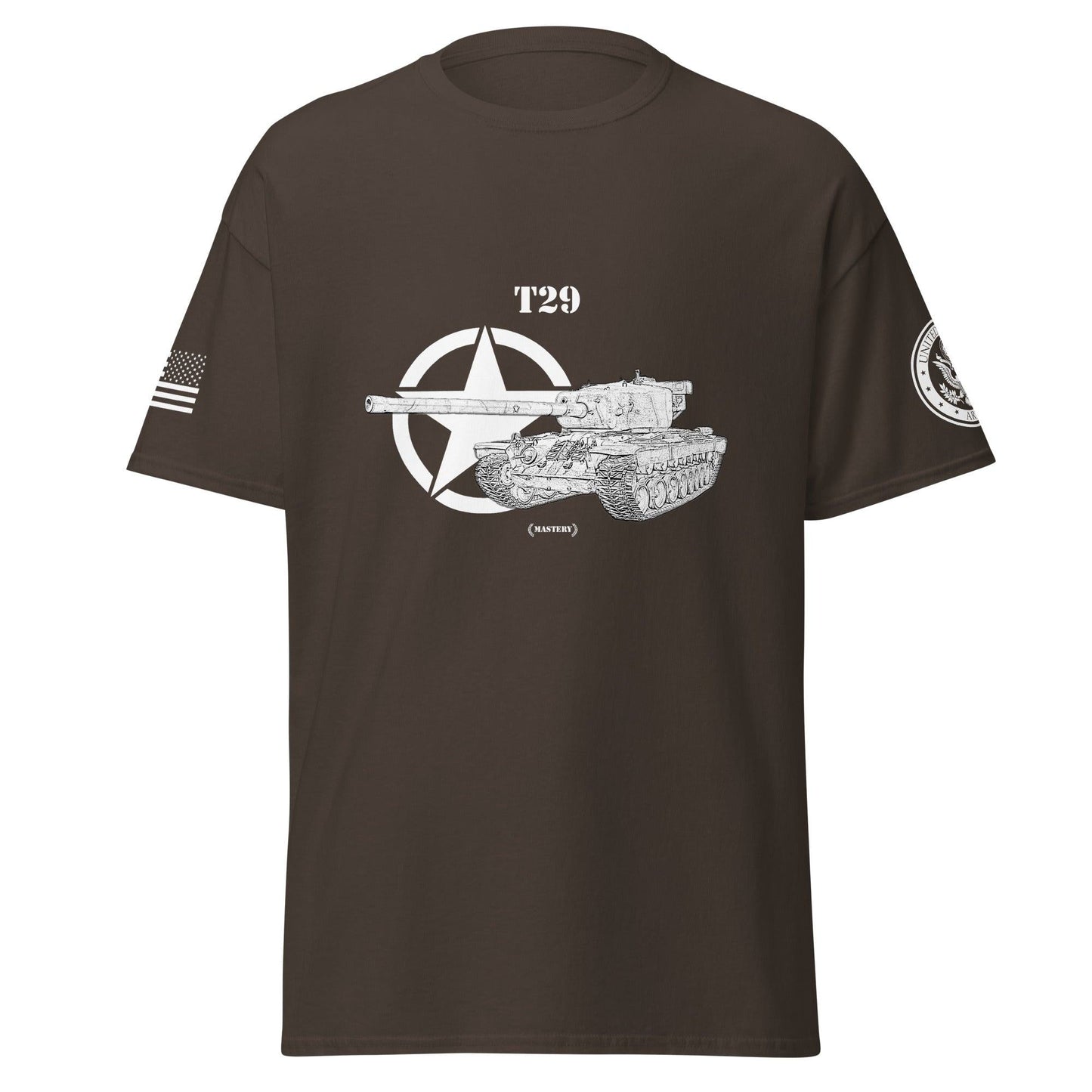 Amerikanischer schwerer Panzer T29 Mastery T-Shirt sw T-Shirt 29.99 Herren, Mastery, Panzer, schwerer, sw, T-Shirt, T29, Tanks, Thunder, War, World JLR Design