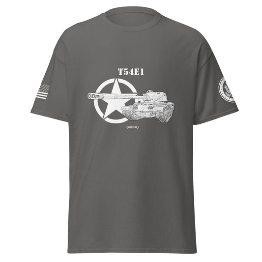 Amerikanischer schwerer Panzer T54E1 Mastery T-Shirt sw T-Shirt 29.99 Amerikanischer, Herren, Mastery, Panzer, schwerer, sw, T-Shirt, T54E1, Tanks, Thunder, War, World JLR Design