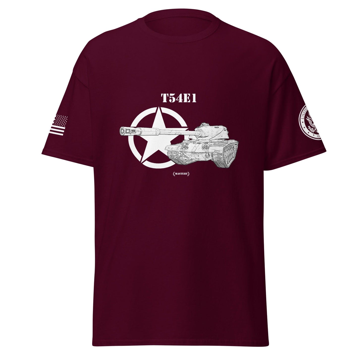 Amerikanischer schwerer Panzer T54E1 Mastery T-Shirt sw T-Shirt 29.99 Amerikanischer, Herren, Mastery, Panzer, schwerer, sw, T-Shirt, T54E1, Tanks, Thunder, War, World JLR Design