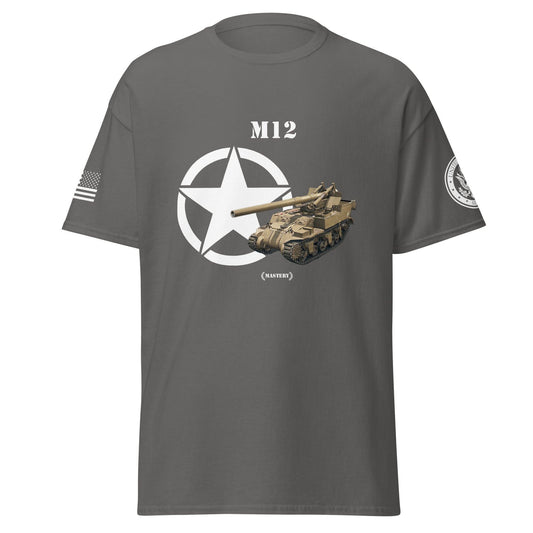 Amerikanisches Artilleriefahrzeug M12 Mastery T-Shirt T-Shirt 33.99 Artilleriefahrzeug, Herren, M12, Mastery, T-Shirt, Tanks, Thunder, War, World JLR Design