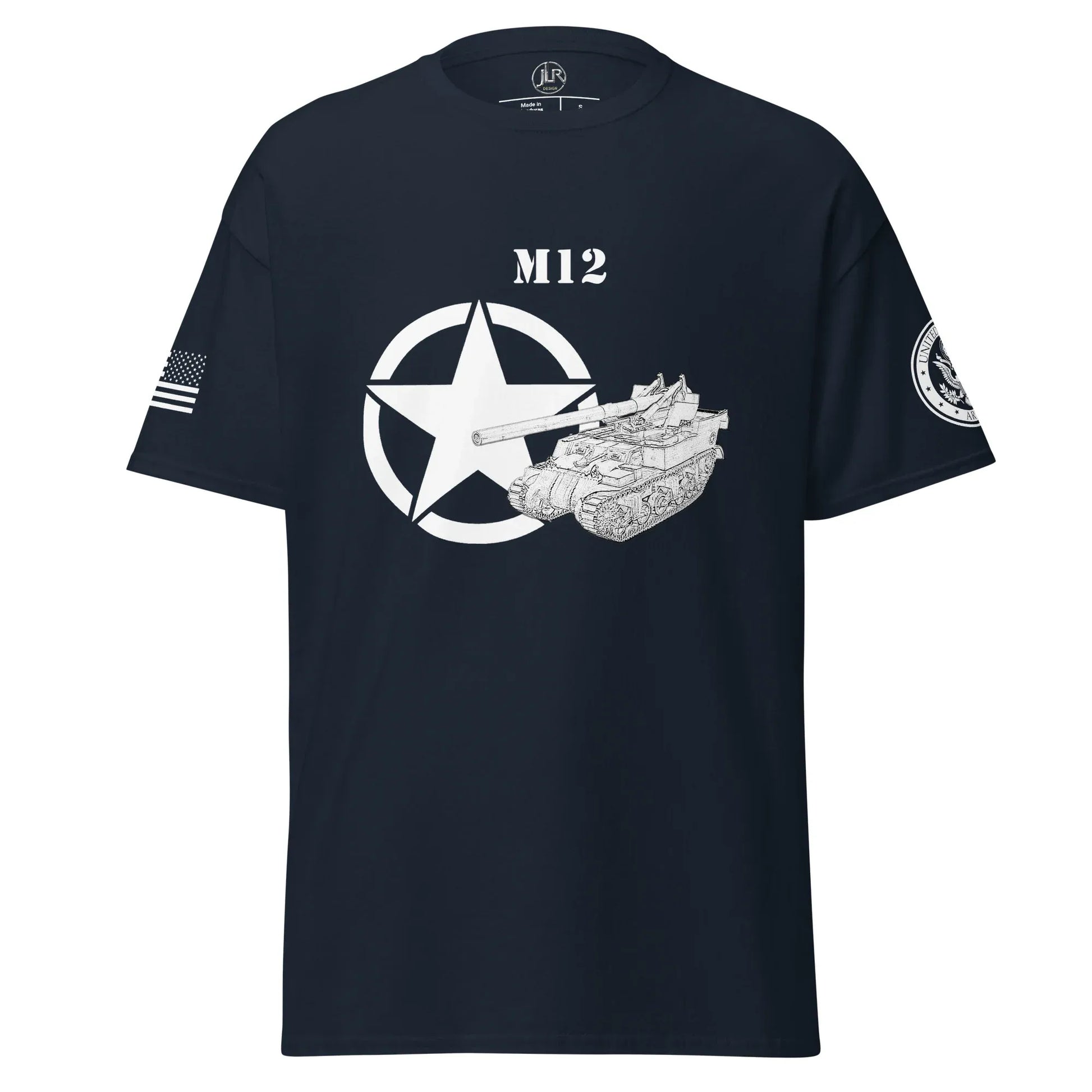 amerikanisches-artilleriefahrzeug-m12-t-shirt-sw-t-shirt-jlr-design-82323 - JLR Design