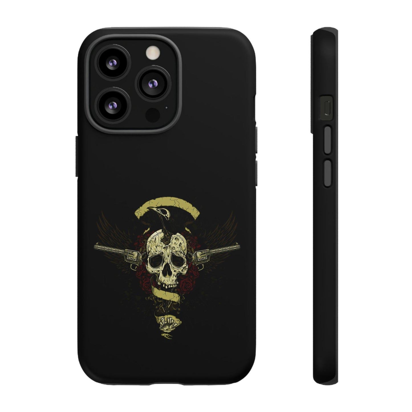 Apple Iphone Revolver Skull Cover Phone Case 37.99 Accessories, Apple, Glossy, Iphone, iPhone Cases, Matte, Phone accessory, Phone Cases, Revolver, Skull JLR Design