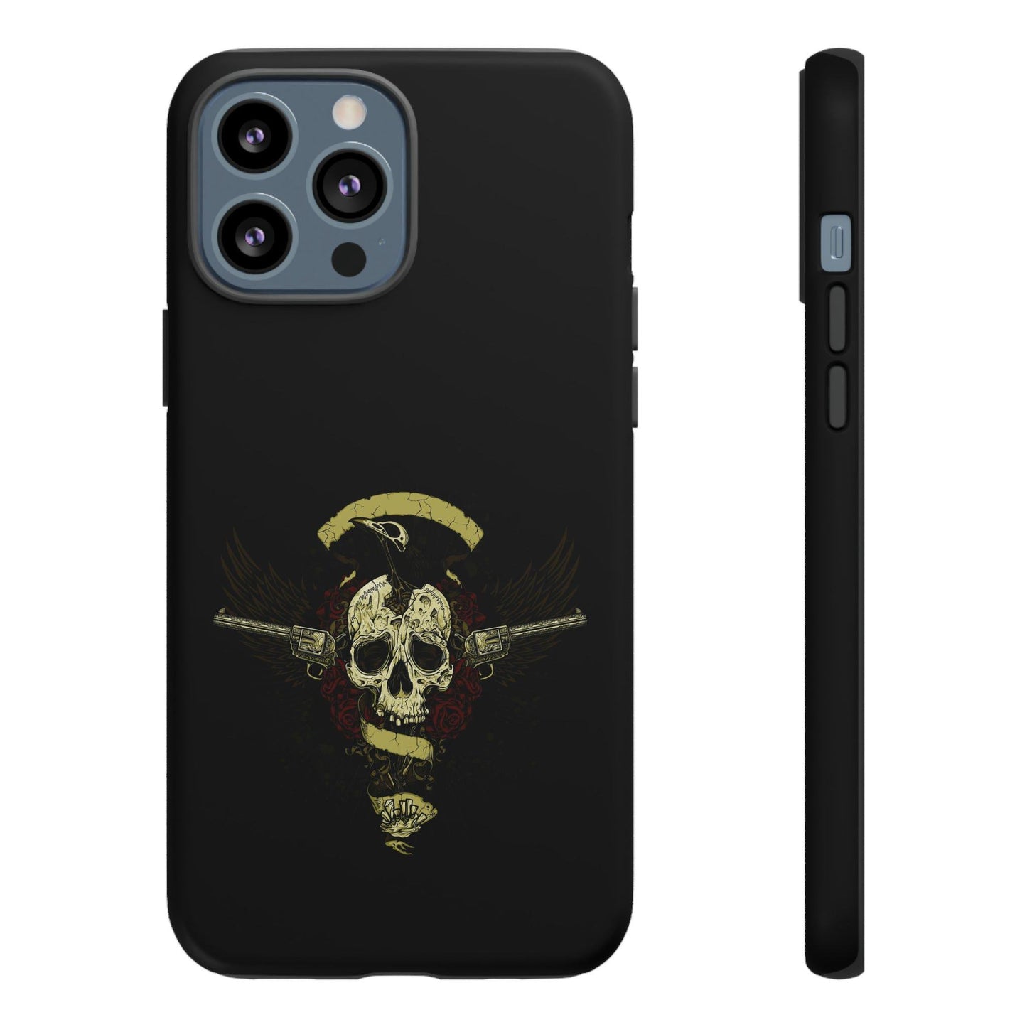 Apple Iphone Revolver Skull Cover Phone Case 37.99 Accessories, Apple, Glossy, Iphone, iPhone Cases, Matte, Phone accessory, Phone Cases, Revolver, Skull JLR Design