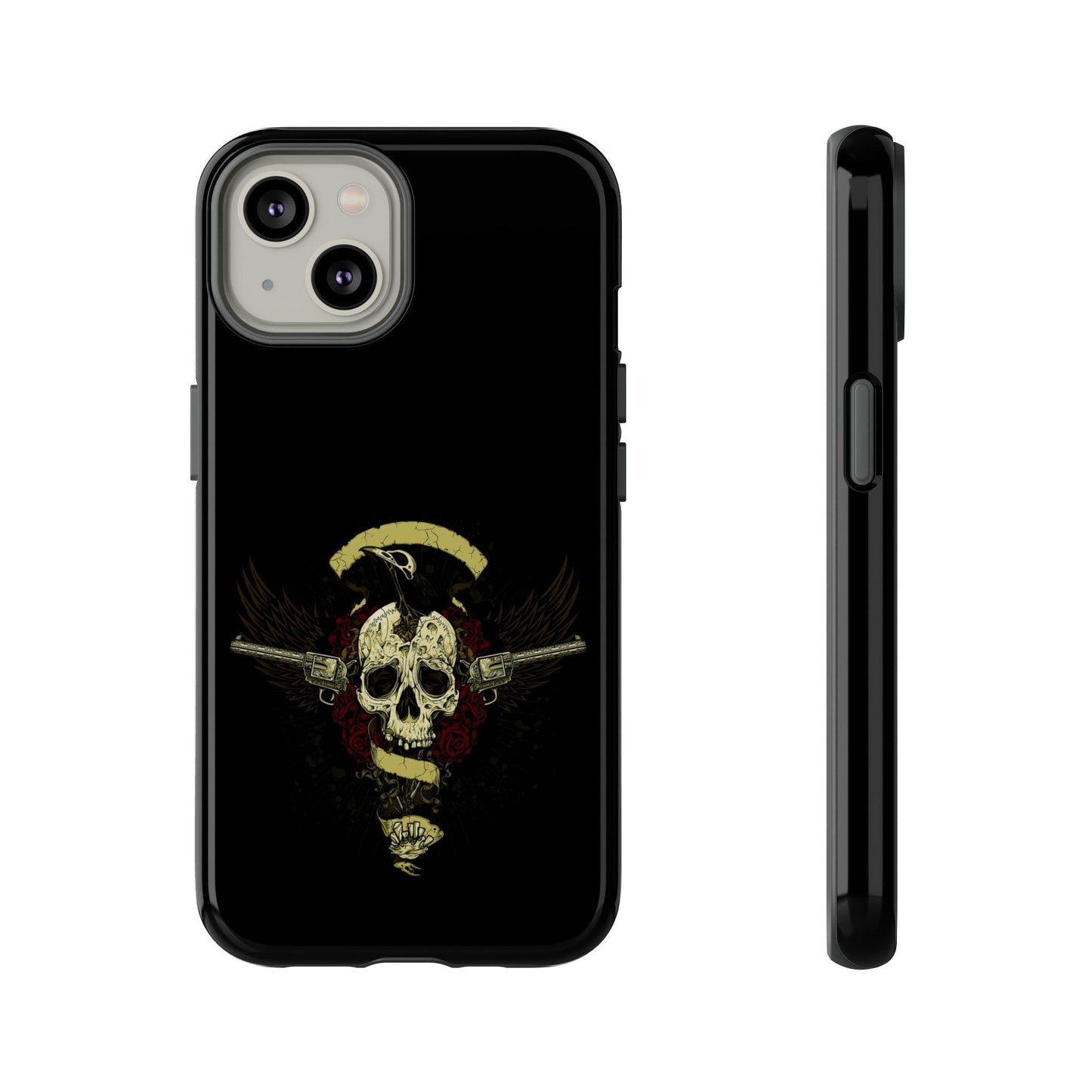 Apple Iphone Revolver Skull Cover Phone Case 37.99 Accessories, Apple, Glossy, Iphone, iPhone Cases, Matte, Phone accessory, Phone Cases, Revolver, Skull JLR Design