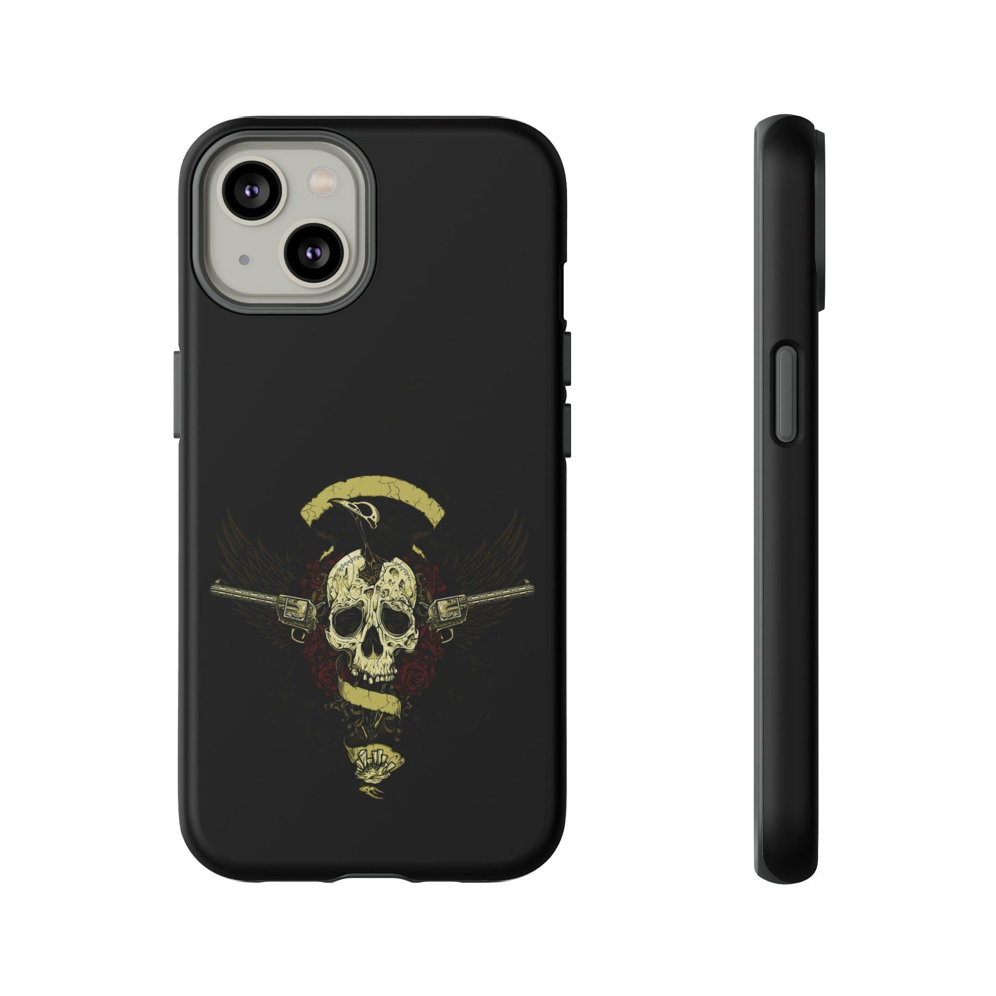 Apple Iphone Revolver Skull Cover Phone Case 37.99 Accessories, Apple, Glossy, Iphone, iPhone Cases, Matte, Phone accessory, Phone Cases, Revolver, Skull JLR Design