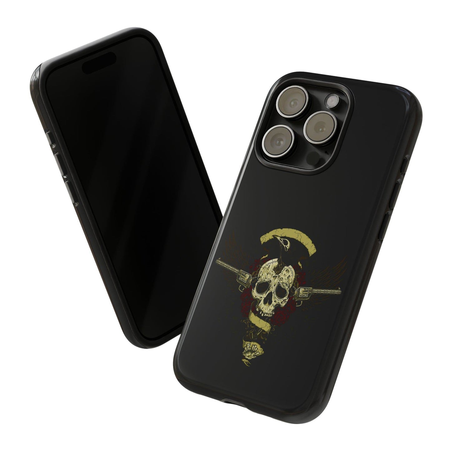 Apple Iphone Revolver Skull Cover Phone Case 37.99 Accessories, Apple, Glossy, Iphone, iPhone Cases, Matte, Phone accessory, Phone Cases, Revolver, Skull JLR Design