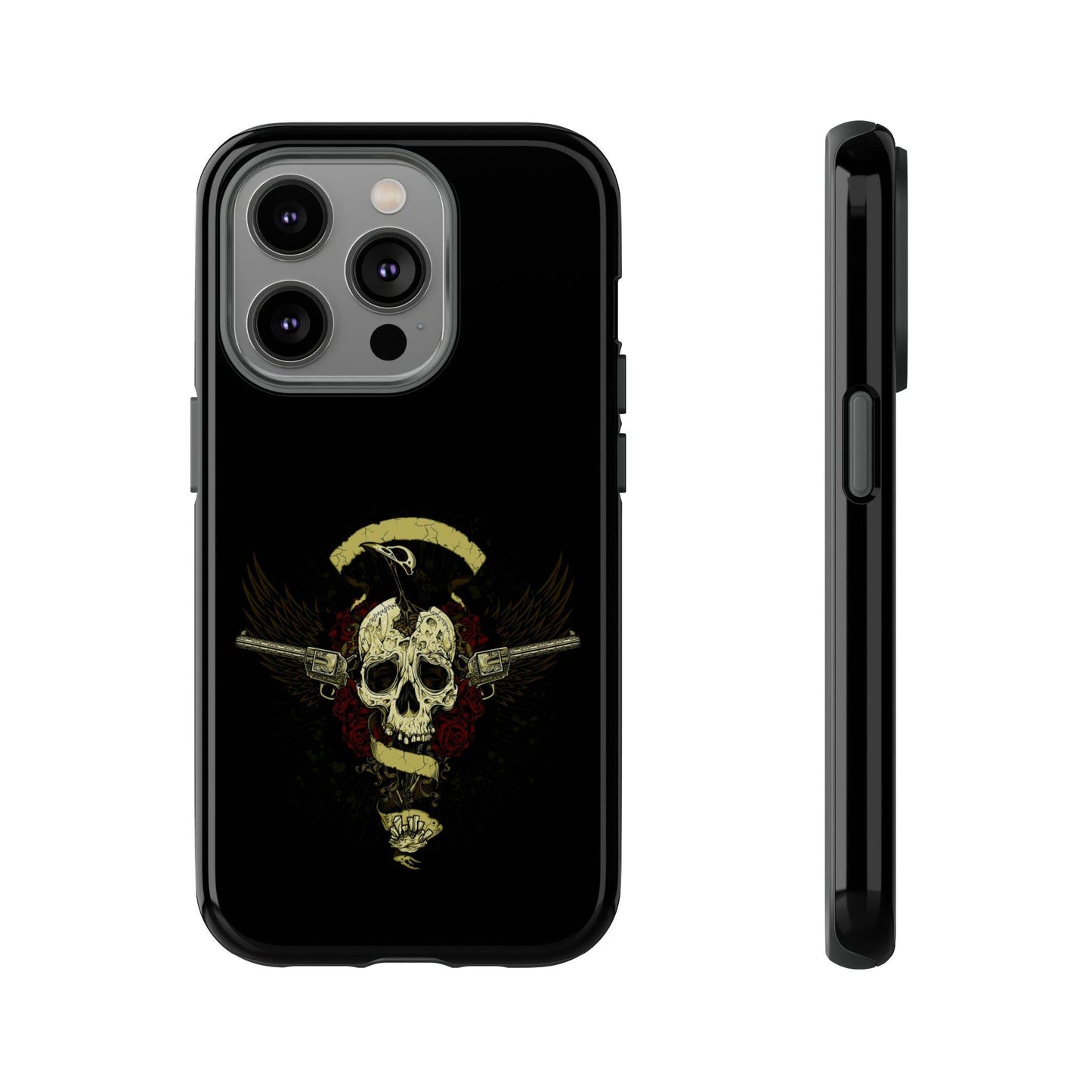 Apple Iphone Revolver Skull Cover Phone Case 37.99 Accessories, Apple, Glossy, Iphone, iPhone Cases, Matte, Phone accessory, Phone Cases, Revolver, Skull JLR Design