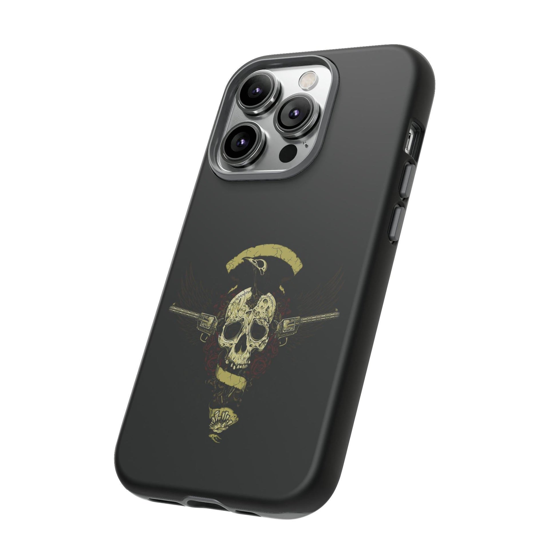 Apple Iphone Revolver Skull Cover Phone Case 37.99 Accessories, Apple, Glossy, Iphone, iPhone Cases, Matte, Phone accessory, Phone Cases, Revolver, Skull JLR Design