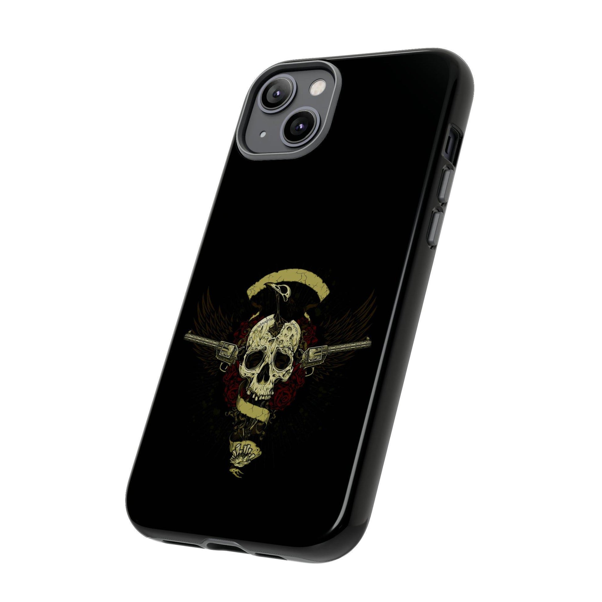 Apple Iphone Revolver Skull Cover Phone Case 37.99 Accessories, Apple, Glossy, Iphone, iPhone Cases, Matte, Phone accessory, Phone Cases, Revolver, Skull JLR Design