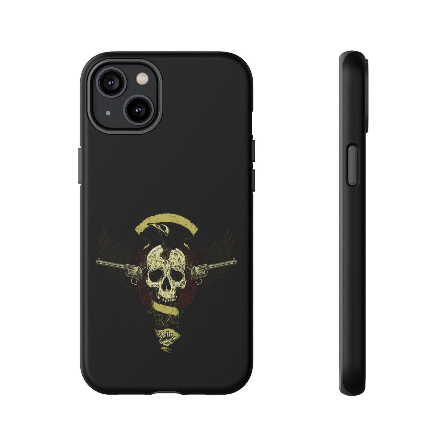 Apple Iphone Revolver Skull Cover Phone Case 37.99 Accessories, Apple, Glossy, Iphone, iPhone Cases, Matte, Phone accessory, Phone Cases, Revolver, Skull JLR Design