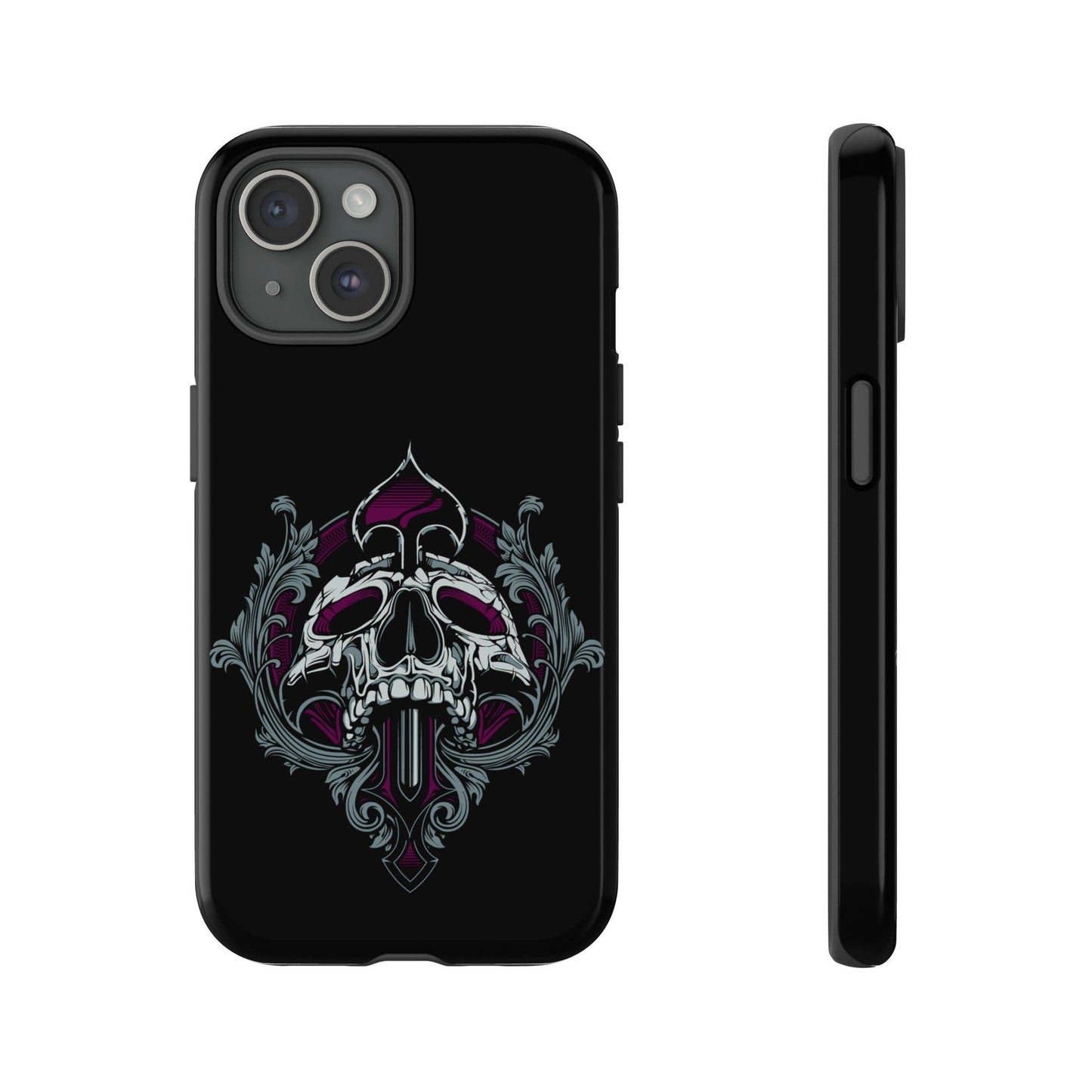 Apple Iphone Spade Skull Cover Phone Case 34.99 Accessories, Apple, Glossy, Iphone, iPhone Cases, Matte, Phone accessory, Phone Cases, Skull, Spade JLR Design