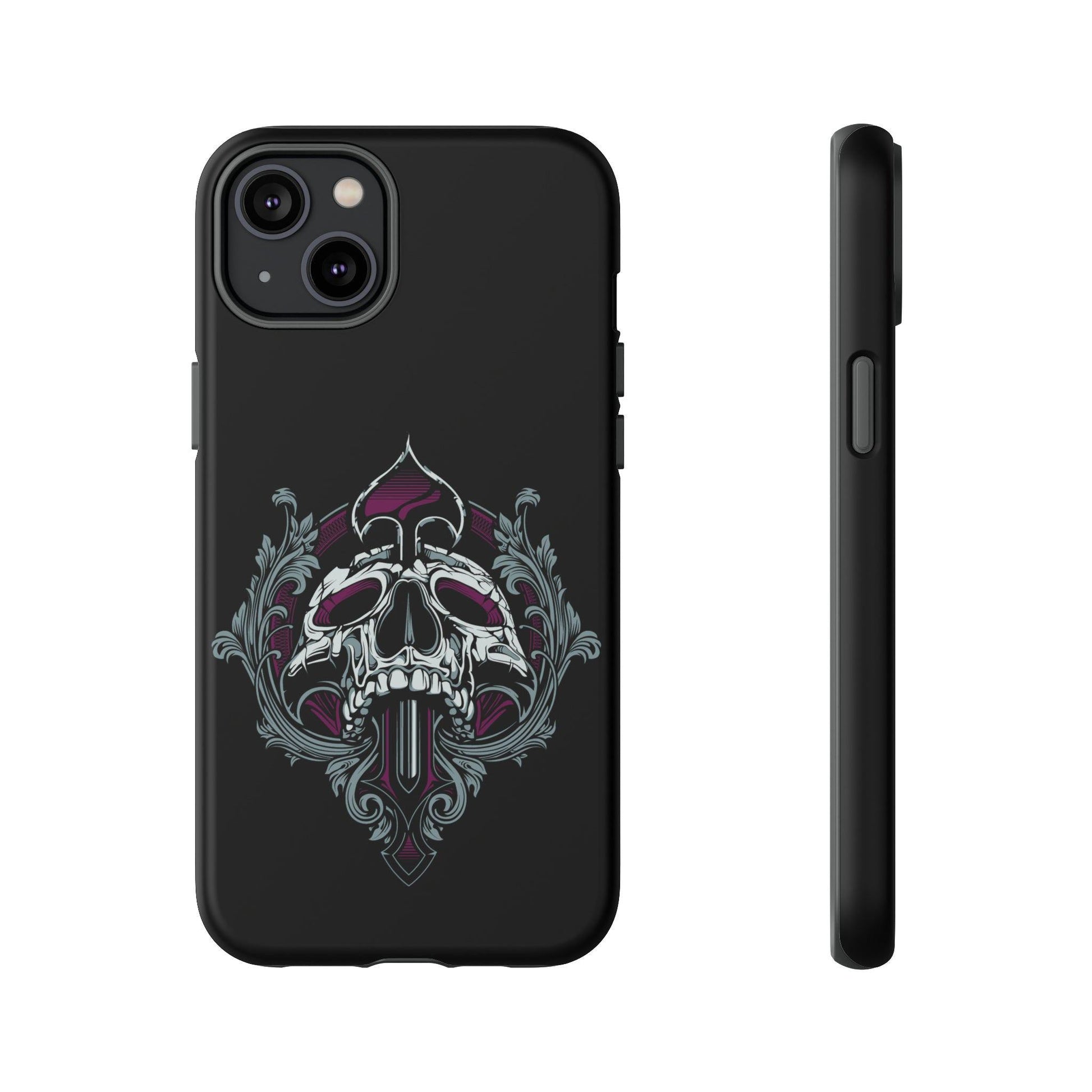 Apple Iphone Spade Skull Cover Phone Case 34.99 Accessories, Apple, Glossy, Iphone, iPhone Cases, Matte, Phone accessory, Phone Cases, Skull, Spade JLR Design