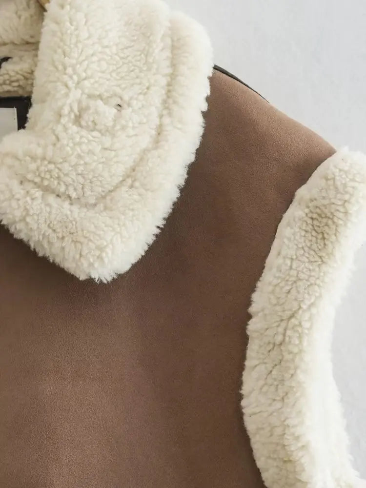 Ärmellose Faux Fur Weste Jacke JLR Design