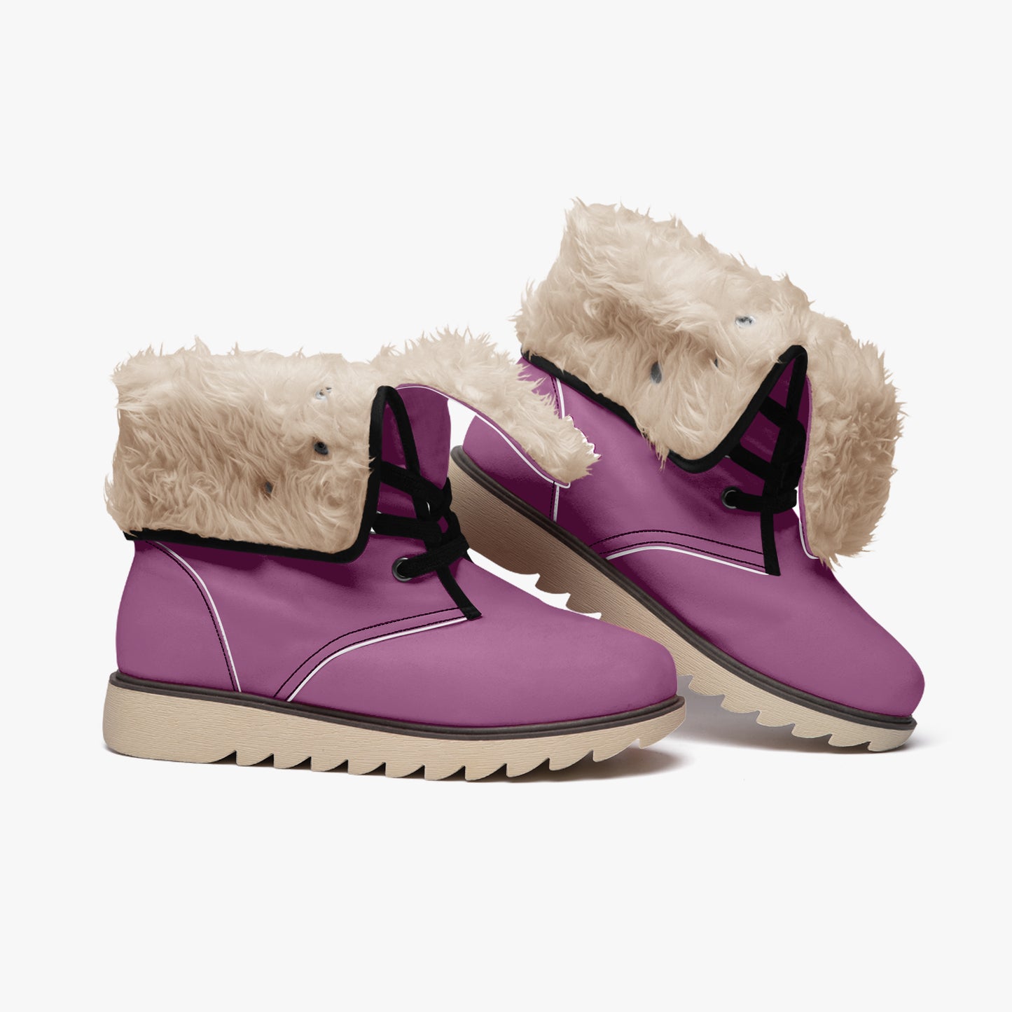 Aubergine Chic Boots mit Plüschfutter Boots JLR Design