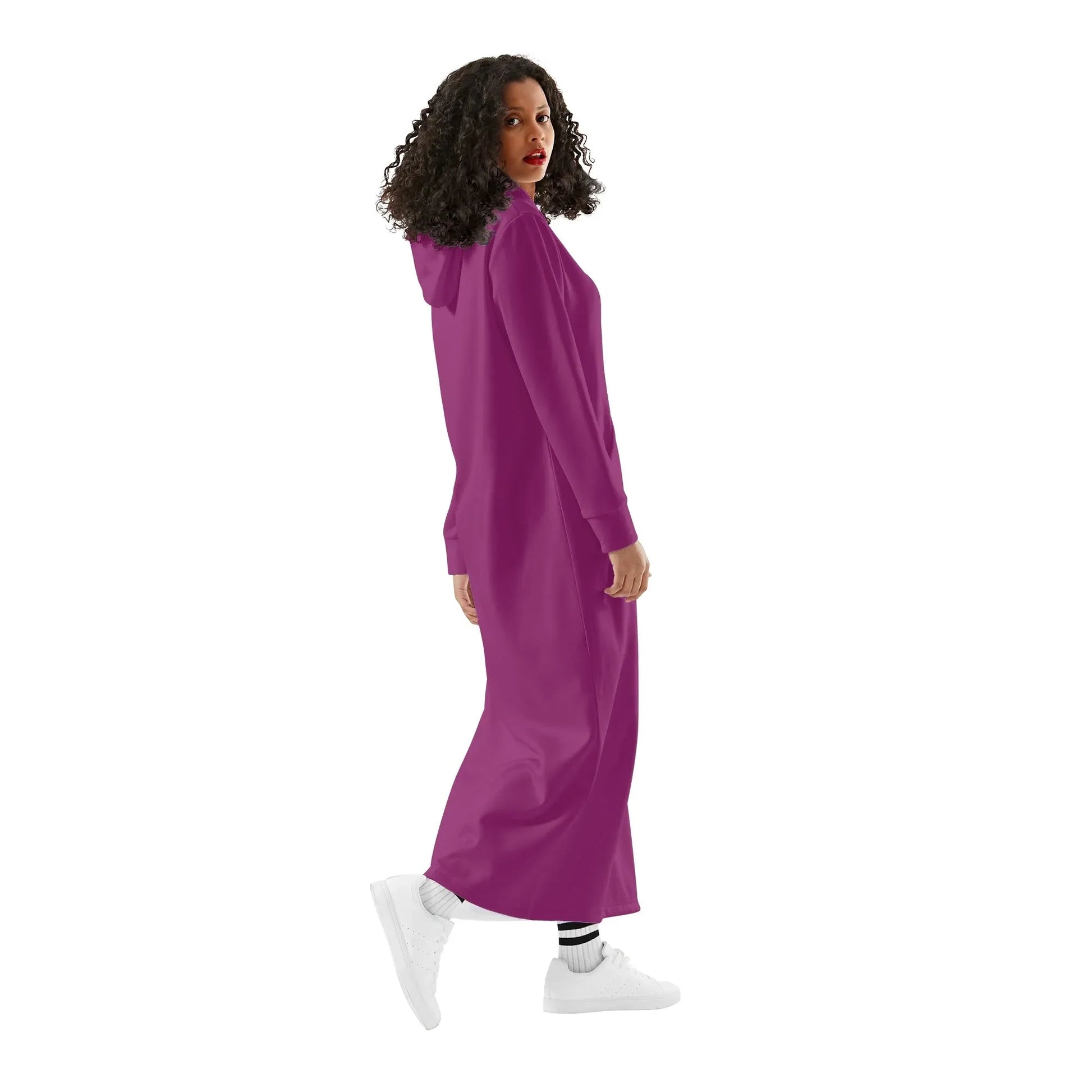 aubergine-bequemes-leichtes-hoodie-kleid-hoodiekleid-jlr-design-88543 - JLR Design
