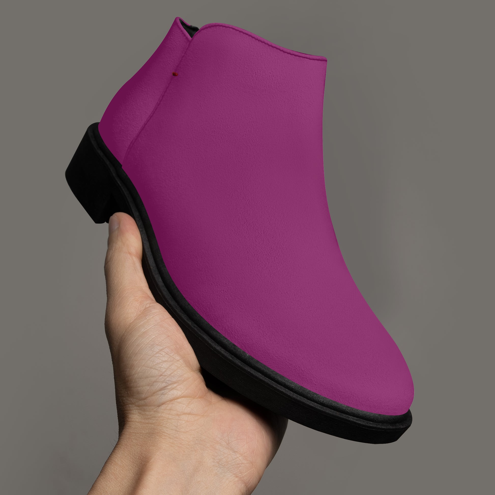 Aubergine elegante Reißverschluss-Stiefeletten Stiefeletten JLR Design